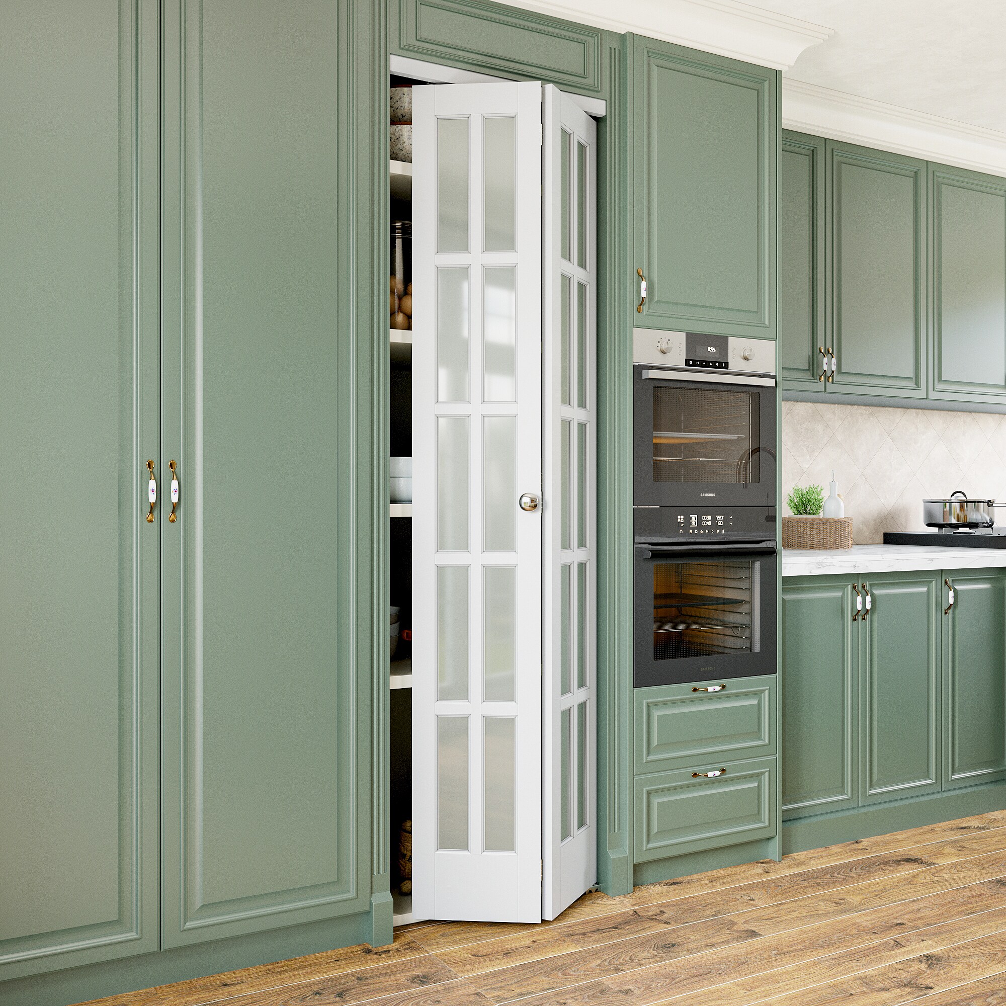 AINLARRY ZD-10G-WT-24 Bifold-Sliding-Closet-Doors - View #10