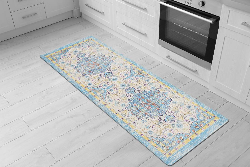 World Rug Gallery 813BLUE18X47 Mats-Cat - View #6