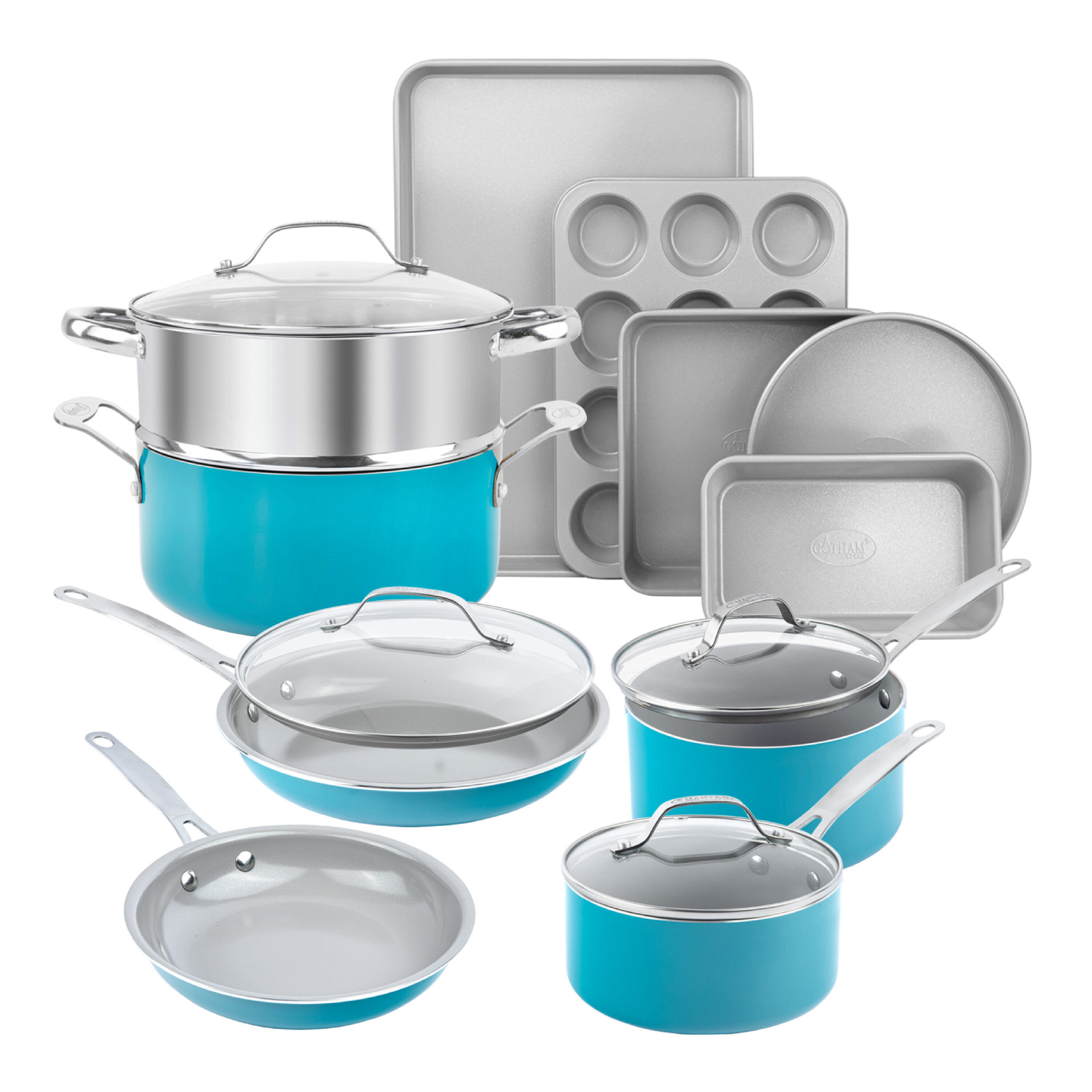 Gotham Steel 14-in Aluminum Cookware Set with Lid in the Cooking Pans &  Skillets department at