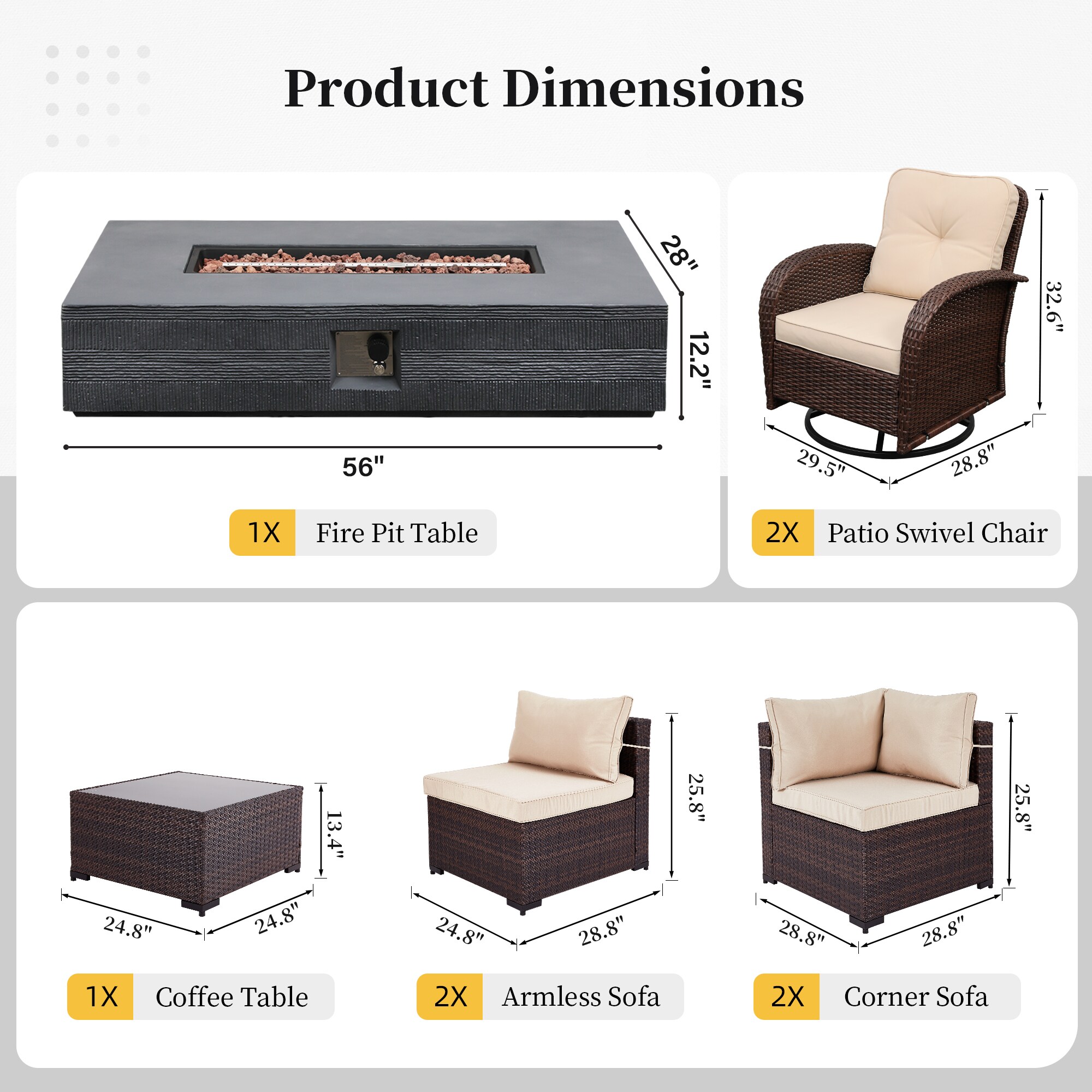 Patio Watcher LS-RT5Y11-56SDK-B1 Patio-Conversation-Sets - View #3