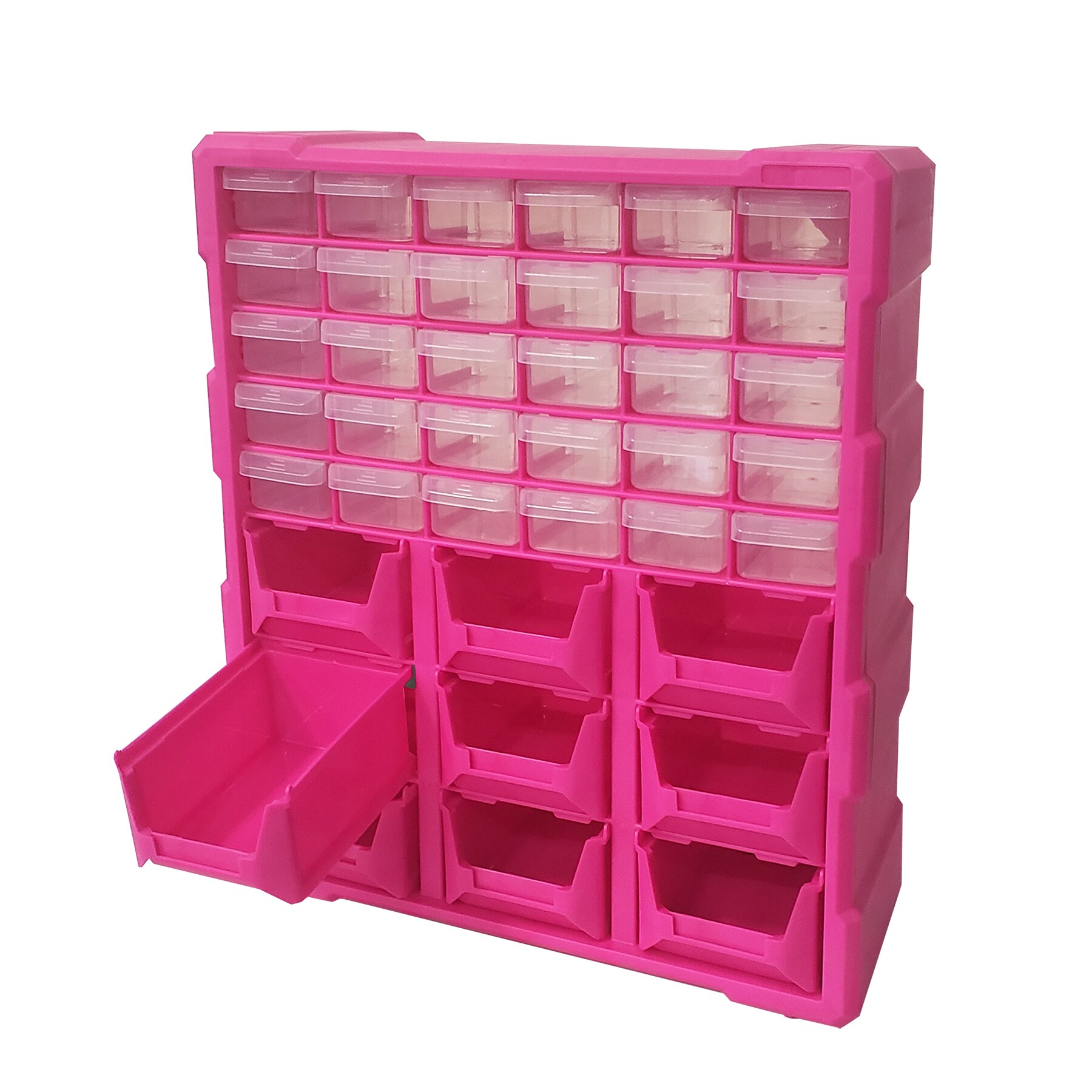 Hardware And Craft Storage Organizer Cabinet, 39 Compartment Drawers And  Bins, Plastic Container For Storing And Organization, Black And Red  BX08-4015 