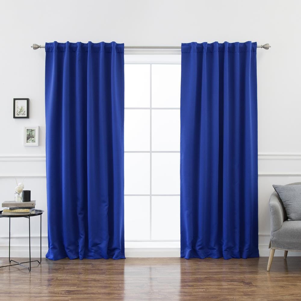Best Home Fashion 84 In Royal Blue Blackout Back Tab Curtain Panel Pair The Curtains Ds Department At Lowes Com