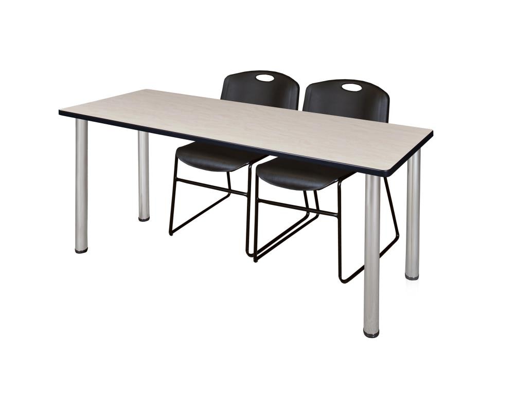 Regency MT6624PLBPCM44BK Training Off-white 4-Person Training Table (66-in W x 29-in H)