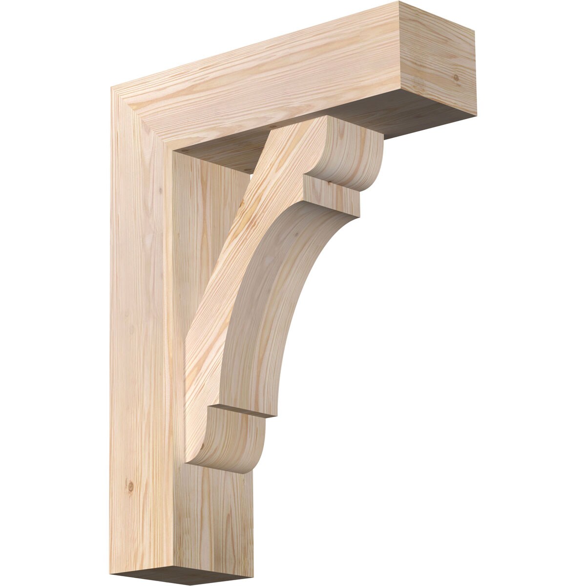 Ekena Millwork 1463776 Olympic block smooth bracket with offset brace 7-1/2-in x 24-in x 32-in Douglas fir Brown Wood Standard bracket