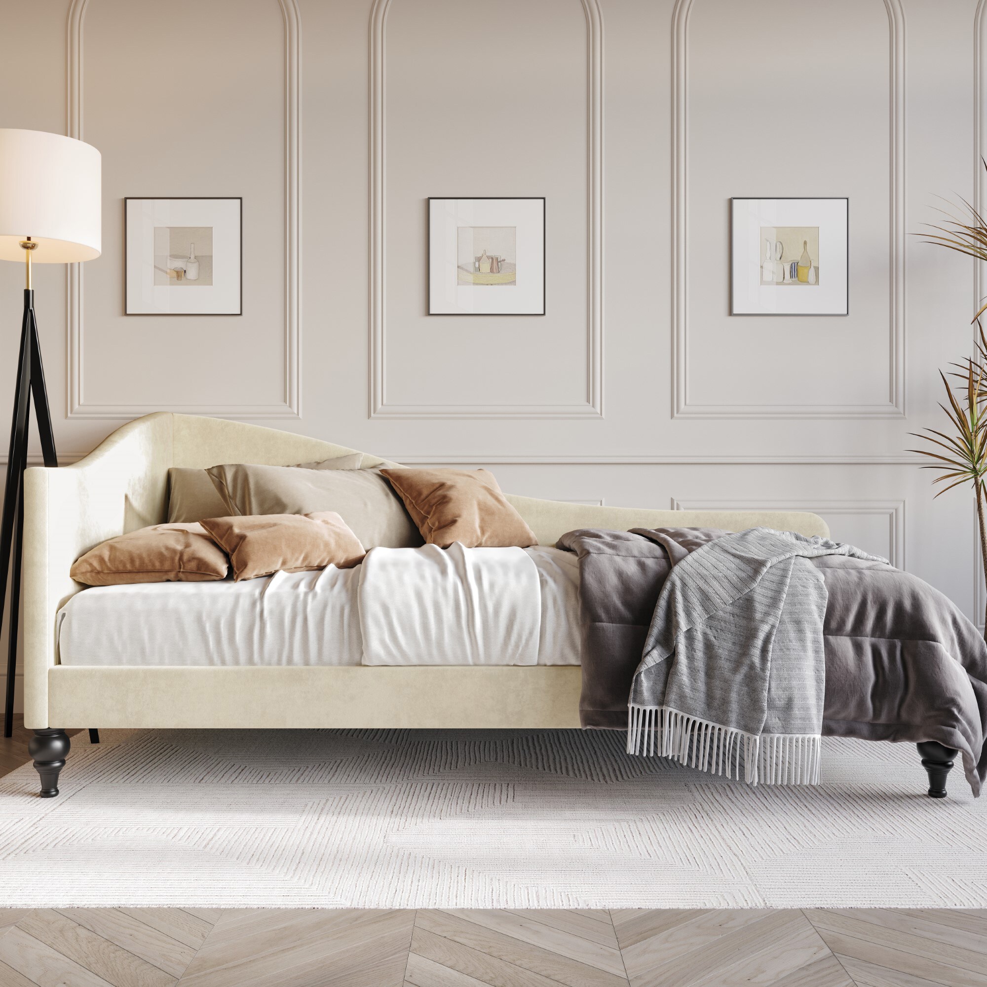 Home Design 50033-011 Ozark Beige Twin Wood Daybed Bed