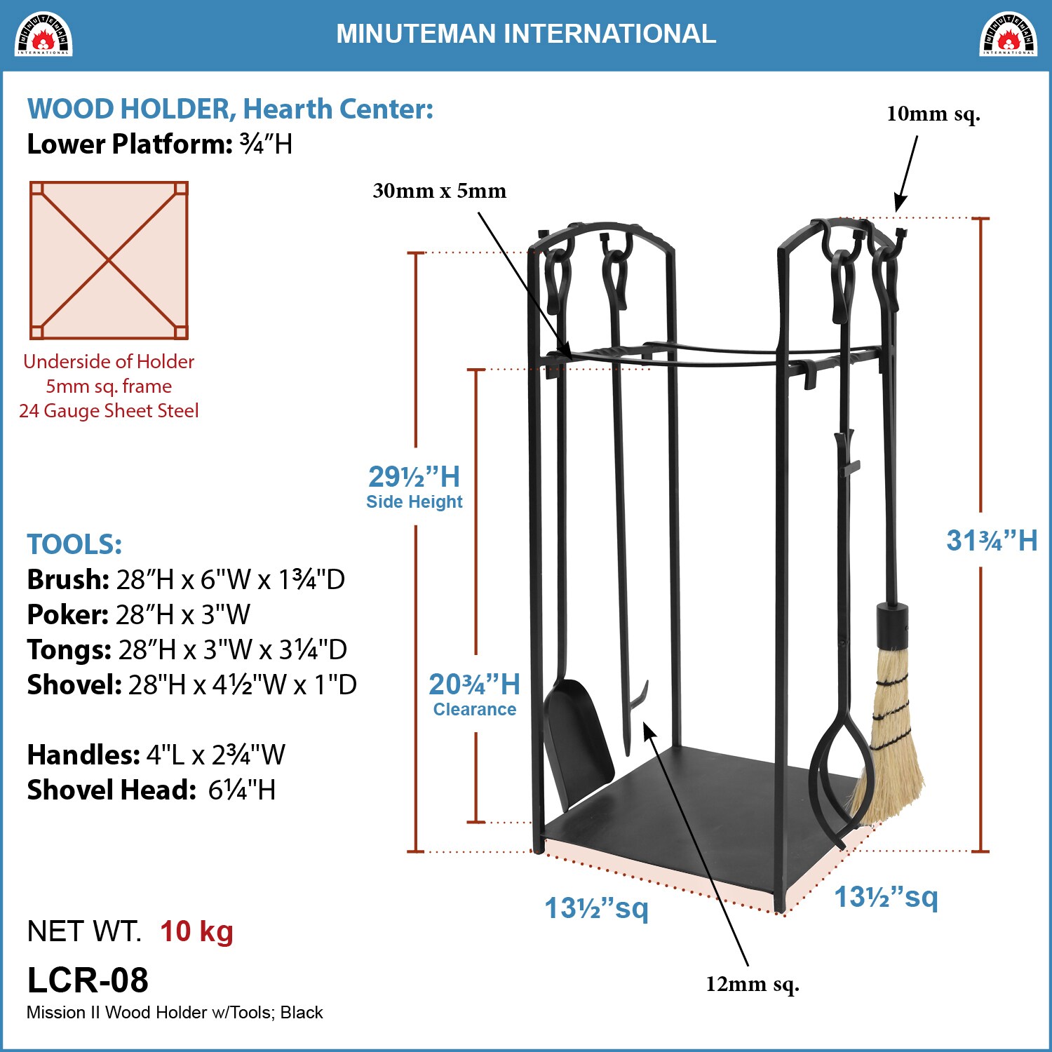 Minuteman International LCR-08 Fireplace-Tools - View #7