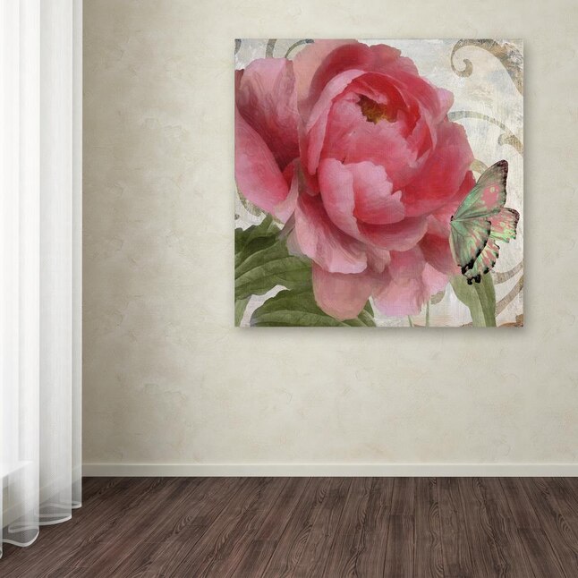 Trademark Fine Art Framed 24-in H x 24-in W Floral Print on Canvas in ...