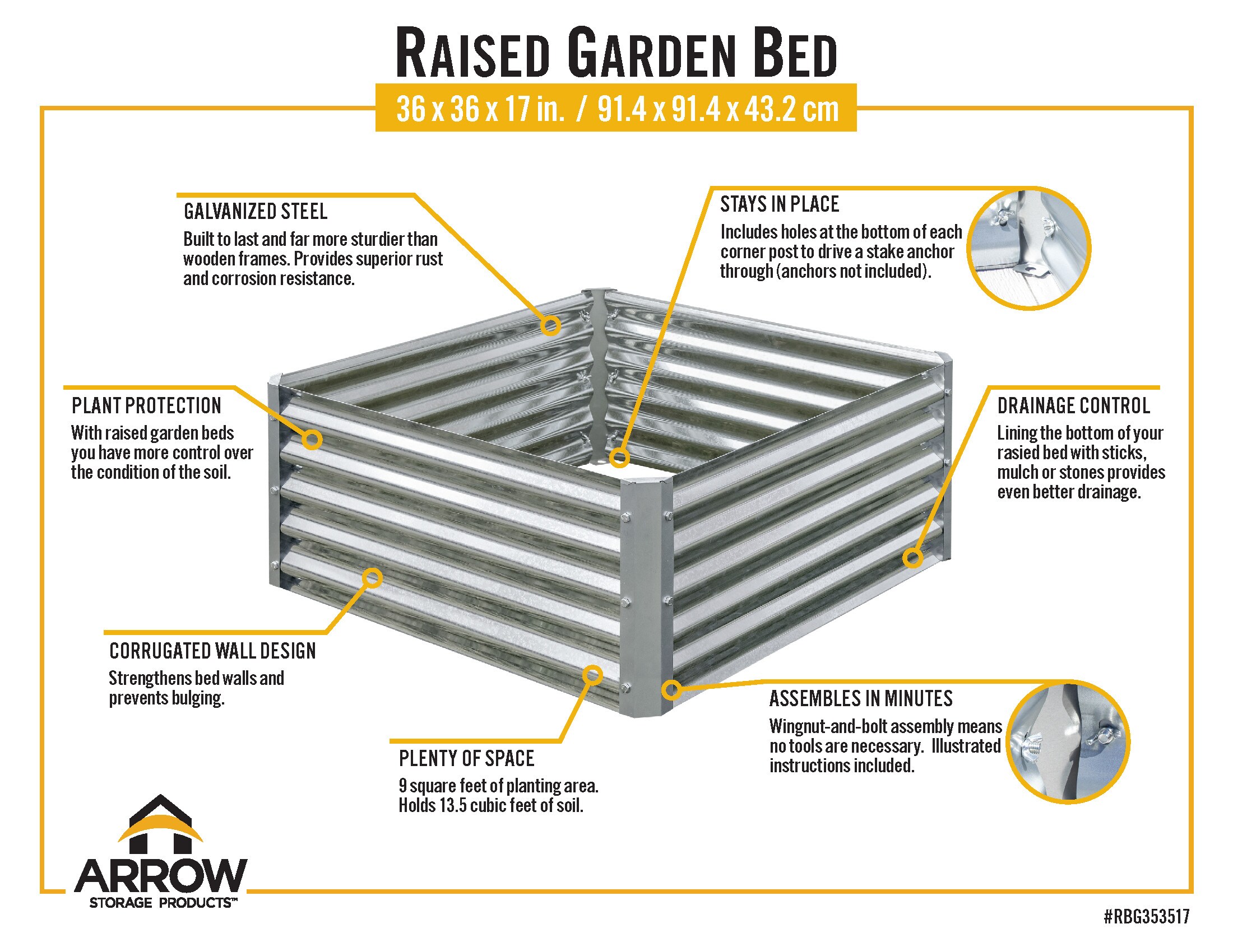 Arrow RBG353517 Raised-Garden-Beds - View #7