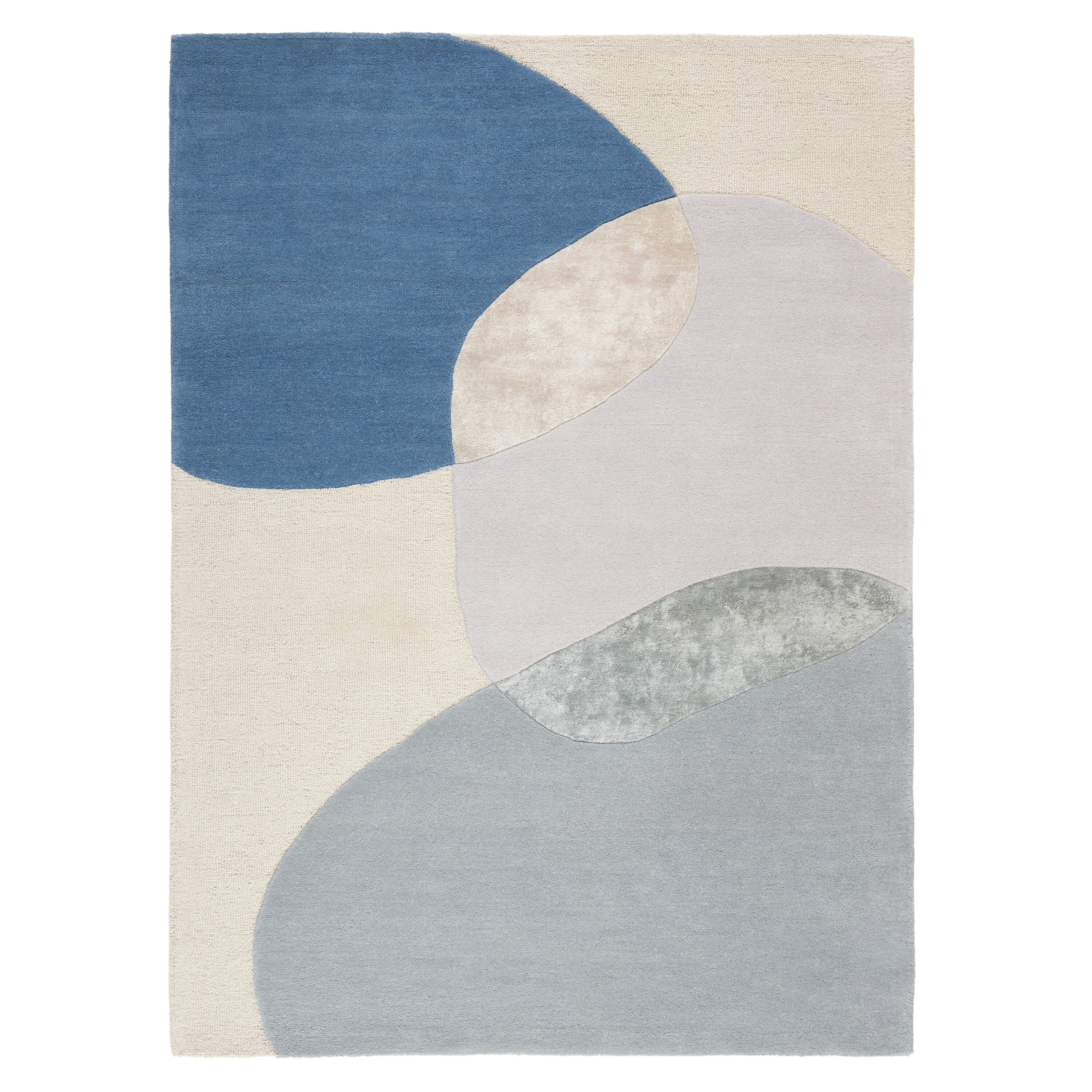 Town & Country Living 2-02-196 5 x 7 (ft) Loomed Polyester Beige/Blue/Grey Rectangular Indoor Solid Area rug