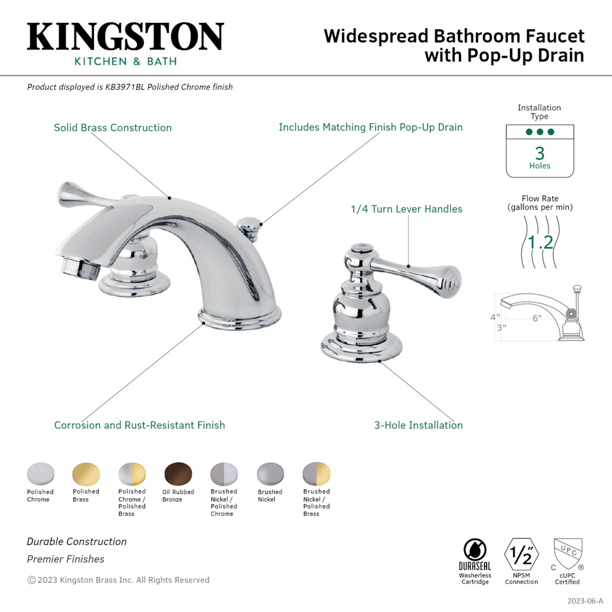Elements of Design EB3975BL Lavatory-Faucets - View #2