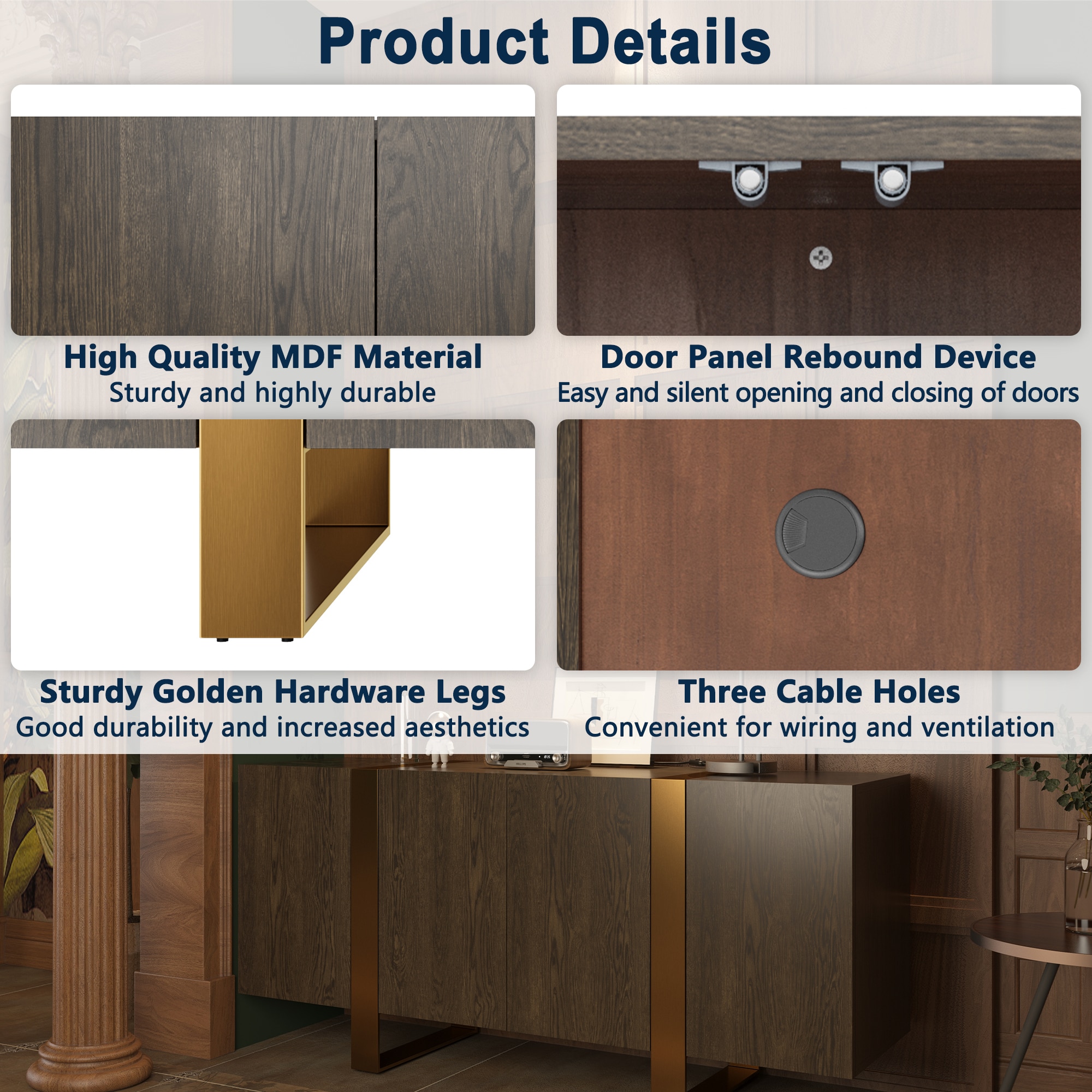 Clihome CL-WF-W-1772-K Tv-Stands - View #11