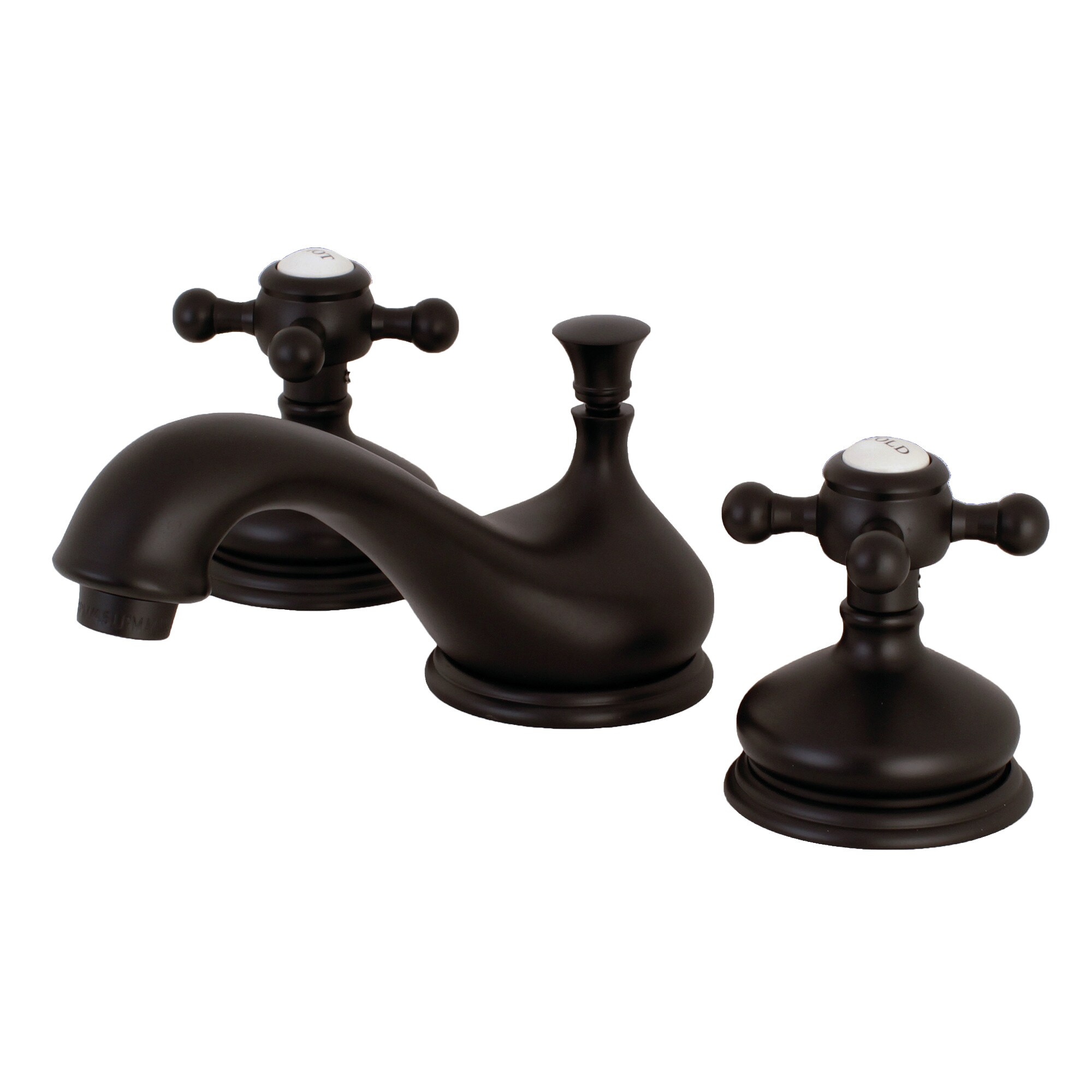 Kingston Brass WLKS1165BX Vintage Oil-rubbed bronze Widespread 2-handle Low-arc Residential Handle Bathroom Sink Faucet with Drain