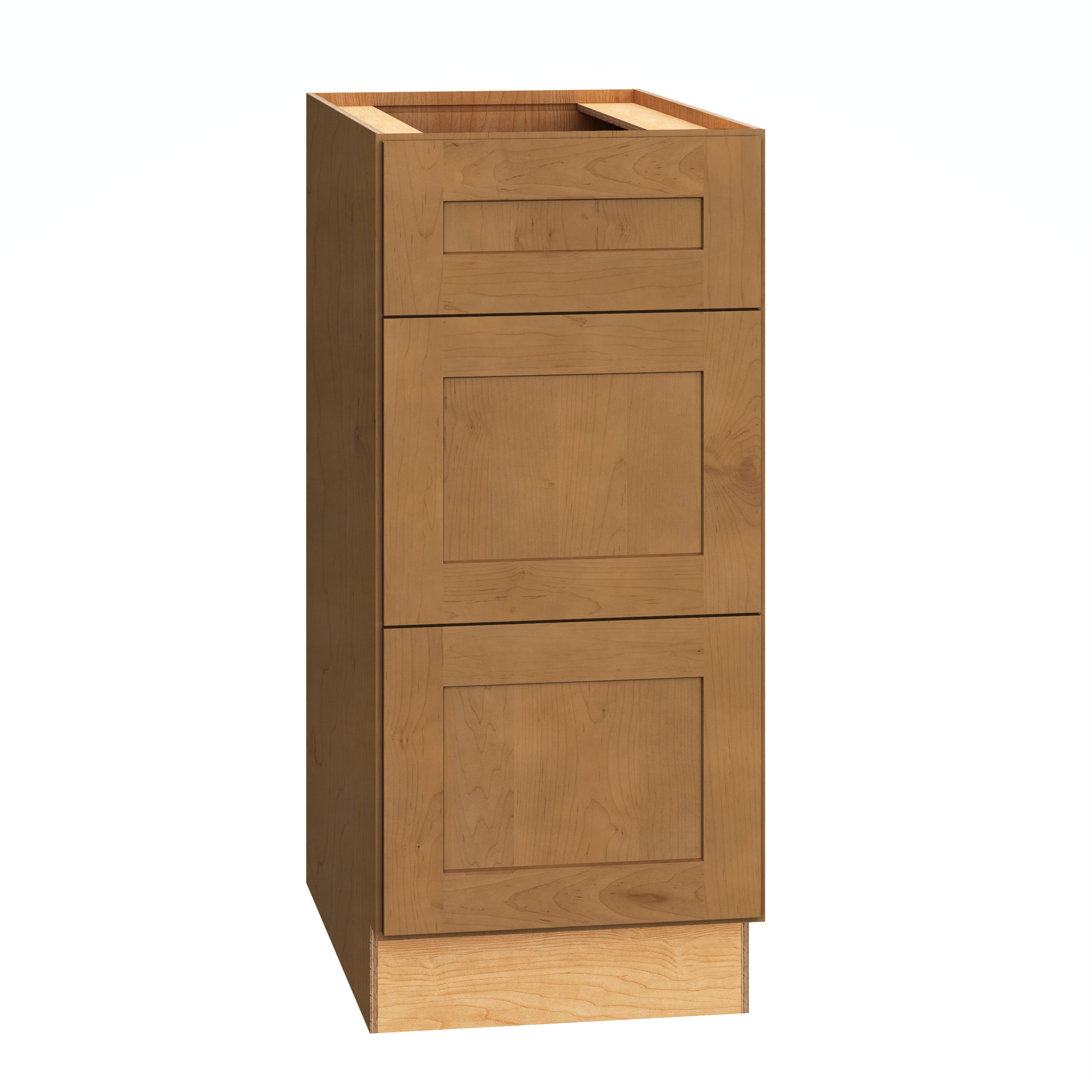 Diamond Express 62L-3DB15 Jamestown 15-in W x 34.5-in H x 24-in D Sahara Brown 3 -Drawers Drawer Base Fully assembled Plywood Cabinet (Recessed Panel Shaker)