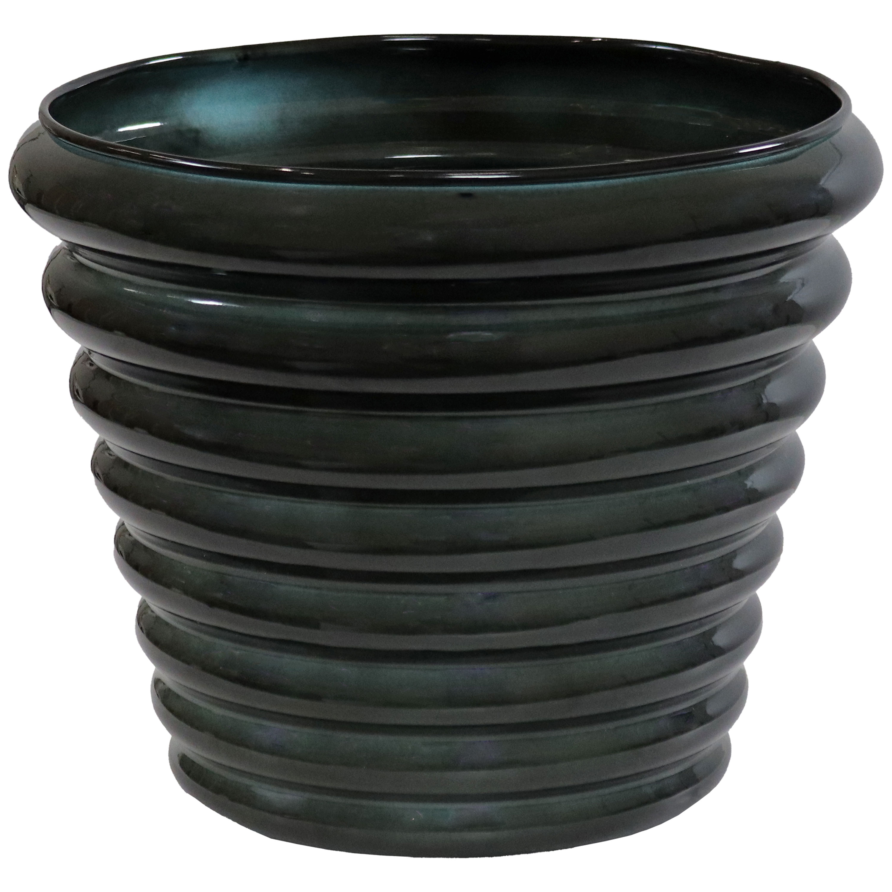 Molly 12.5" Juniper Glaze Metal Planter Set of 2