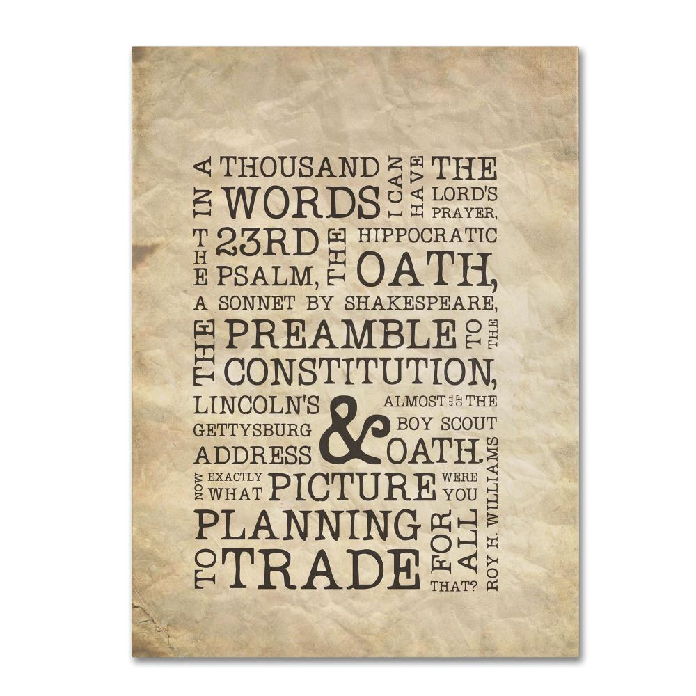 Trademark Fine Art MR0113-C2632GG Framed 32-Inches H x 26-Inches W Inspirational Canvas Print