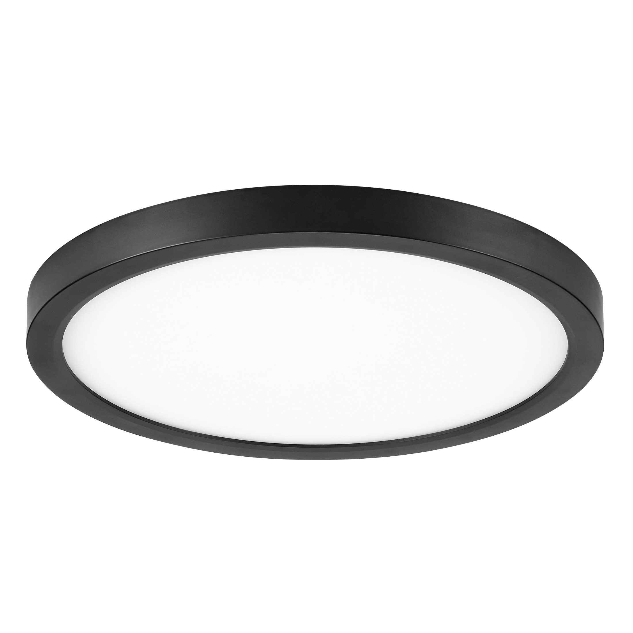 12-Inch Black Aluminum Round LED Flush Mount Ceiling Light