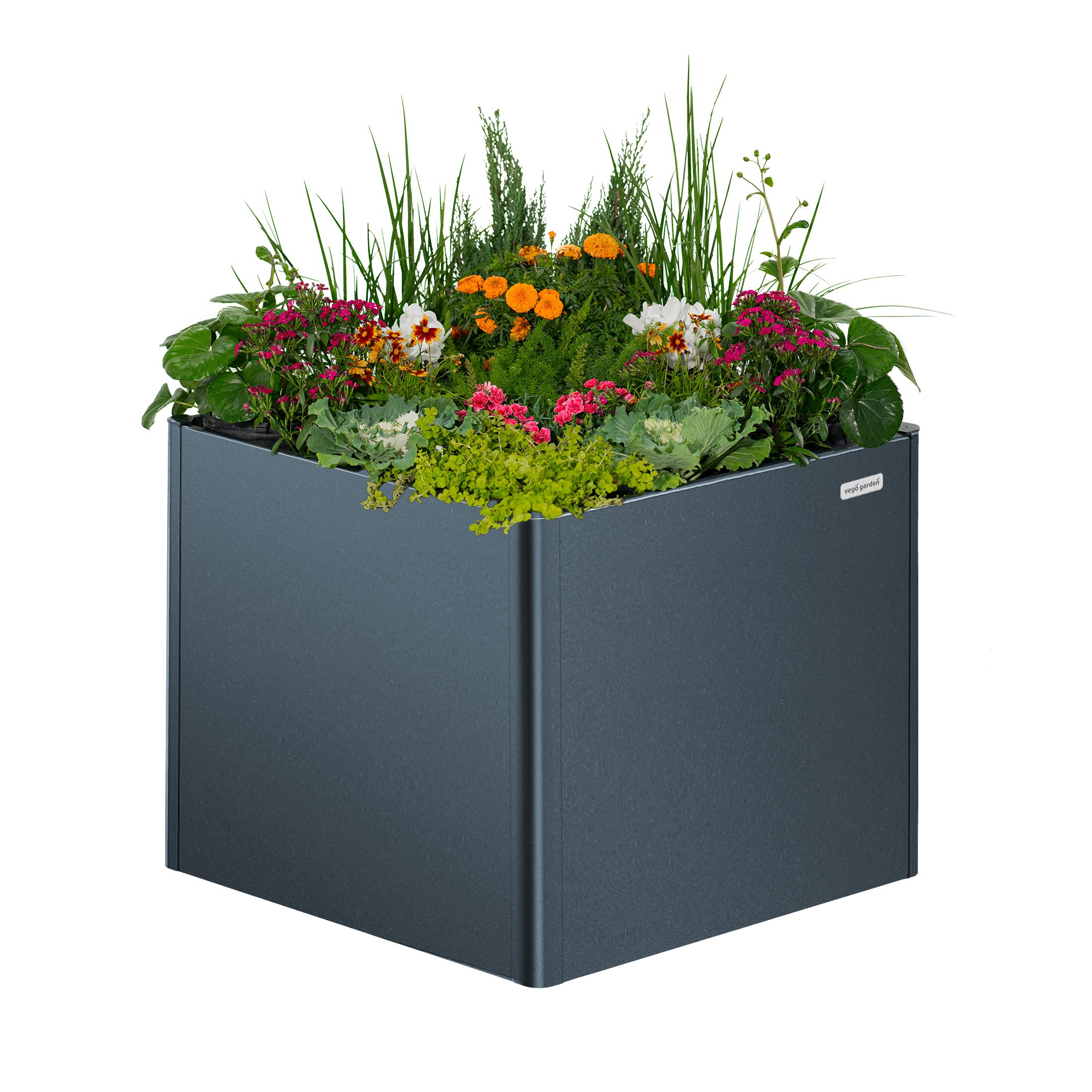 Vego Garden VBMT4242BL 33-cu ft 42-in W x 42-in L x 32-in H Midnight Blue Galvanized Metal Raised Garden Bed