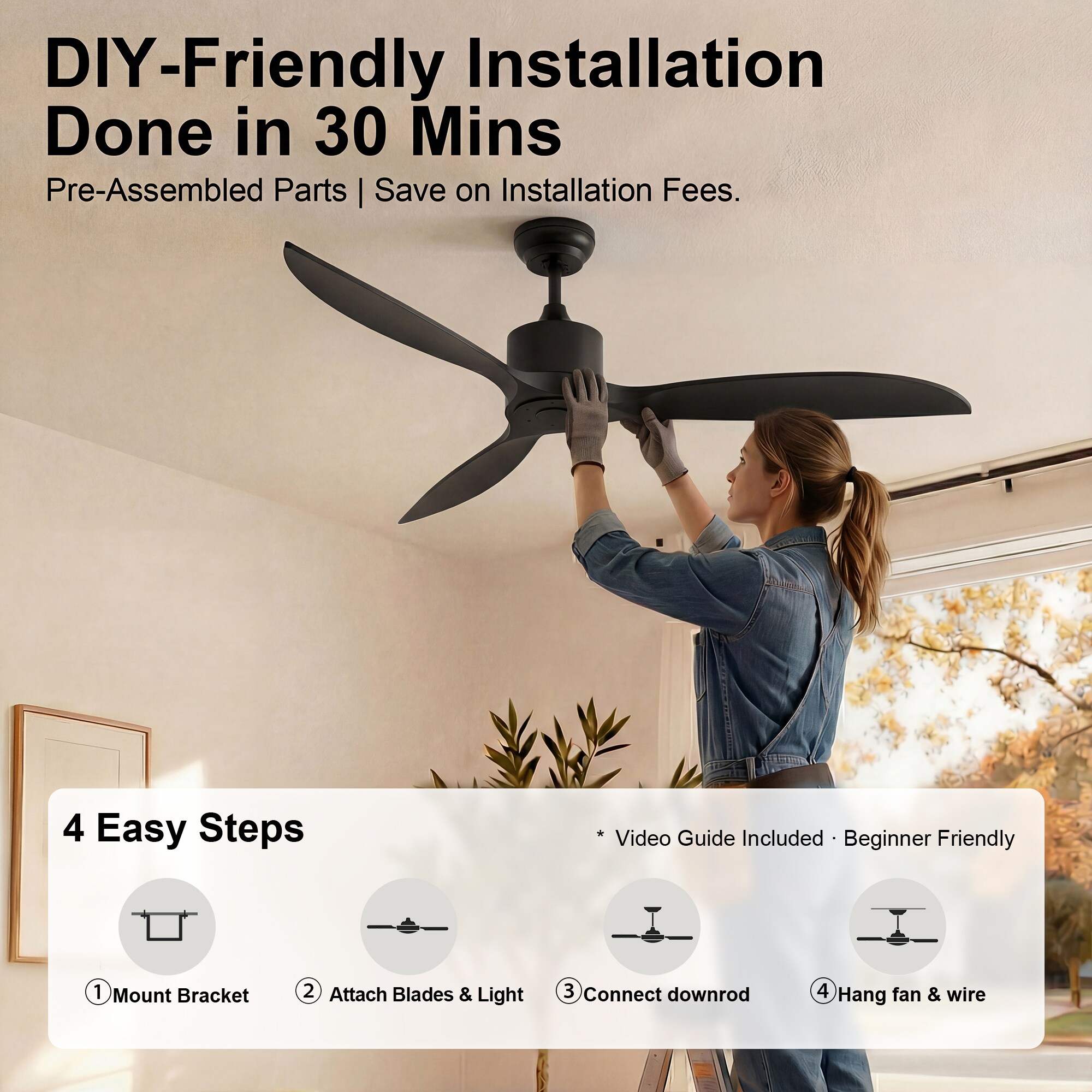 GreenEver CFL-0005-BK Ceiling-Fans - View #10