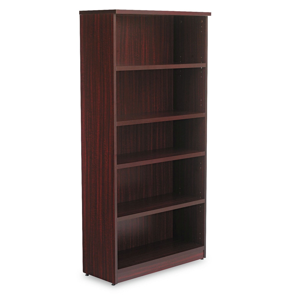 Alera Valencia Series 5-Shelf Bookcase in Mahogany - 31.75 inches x 14 inches x 64.75 inches #ALENVA636632MY