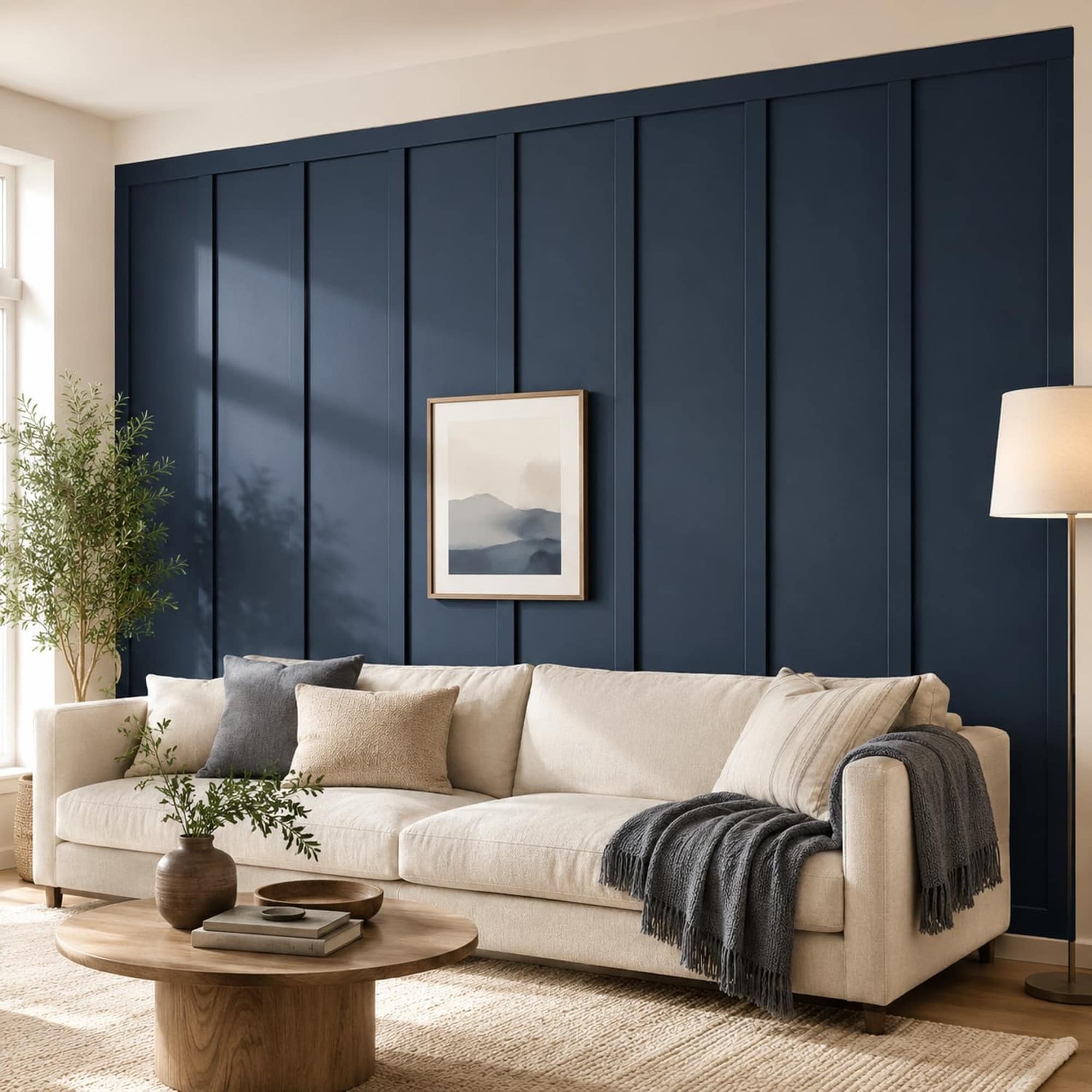 Wudkey MDF Board and Batten Wall Panel Kit Covers 98 x 95 in Paintable Wainscoting