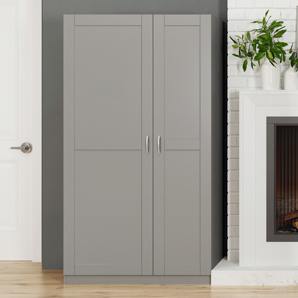 Estate 38.5-in W x 70.375-in H Wood Composite Gray Wall-mount Utility  Storage Cabinet in the Utility Storage Cabinets department at