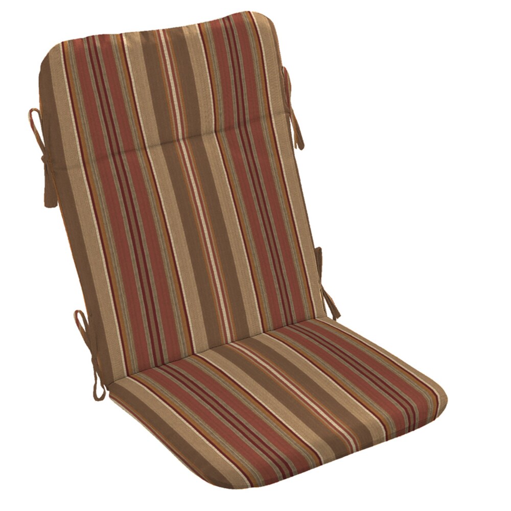 allen + roth AB13725B 20-in x 21-in Stripe Chili Standard Patio Chair Cushion