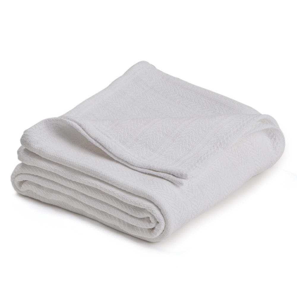 WestPoint Home 026705447896 Vellux Cotton Woven Blanket White 108-in x 90-in Cotton Blanket