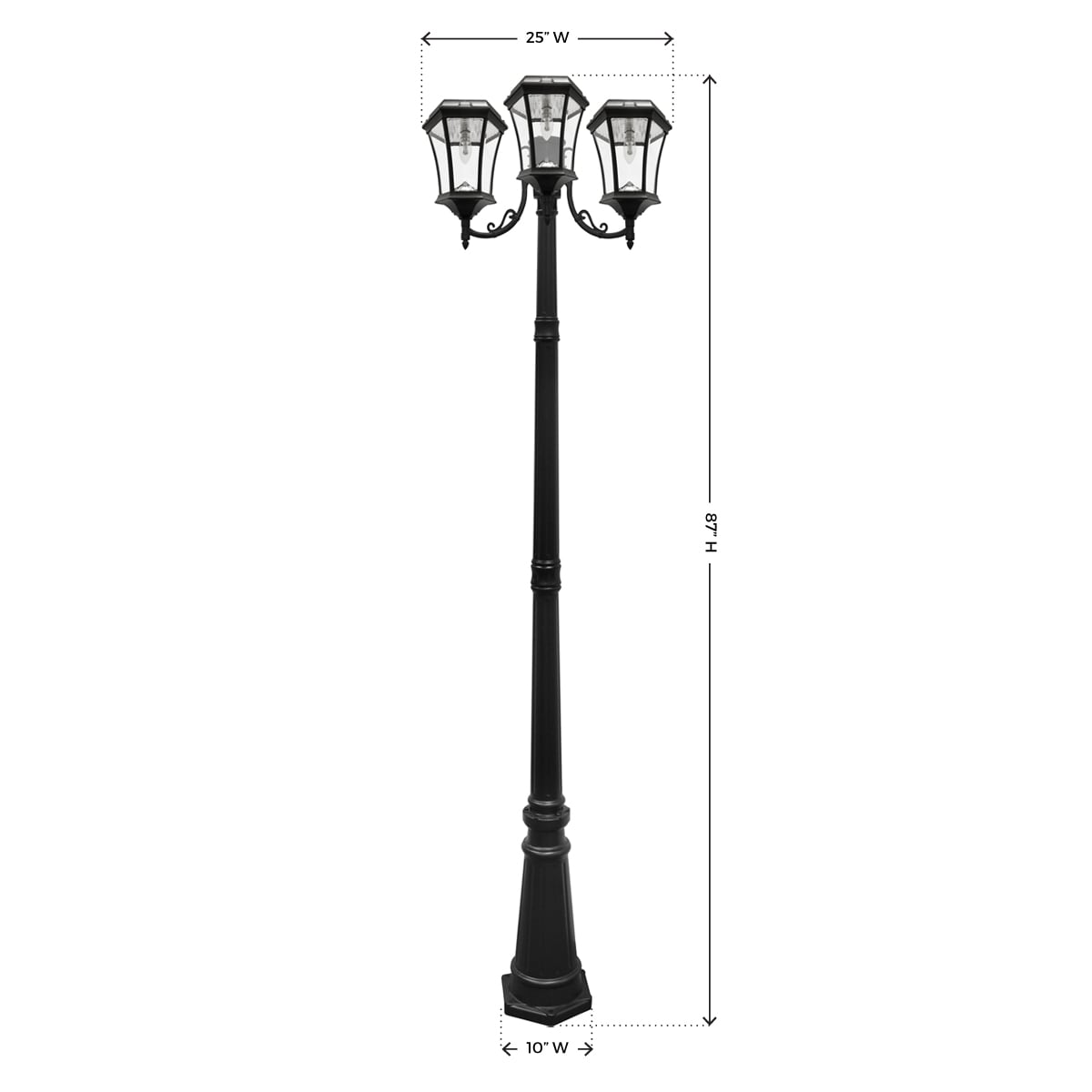 Gama Sonic Victorian Bulb 87-in H Black Solar LED Post Light in the ...