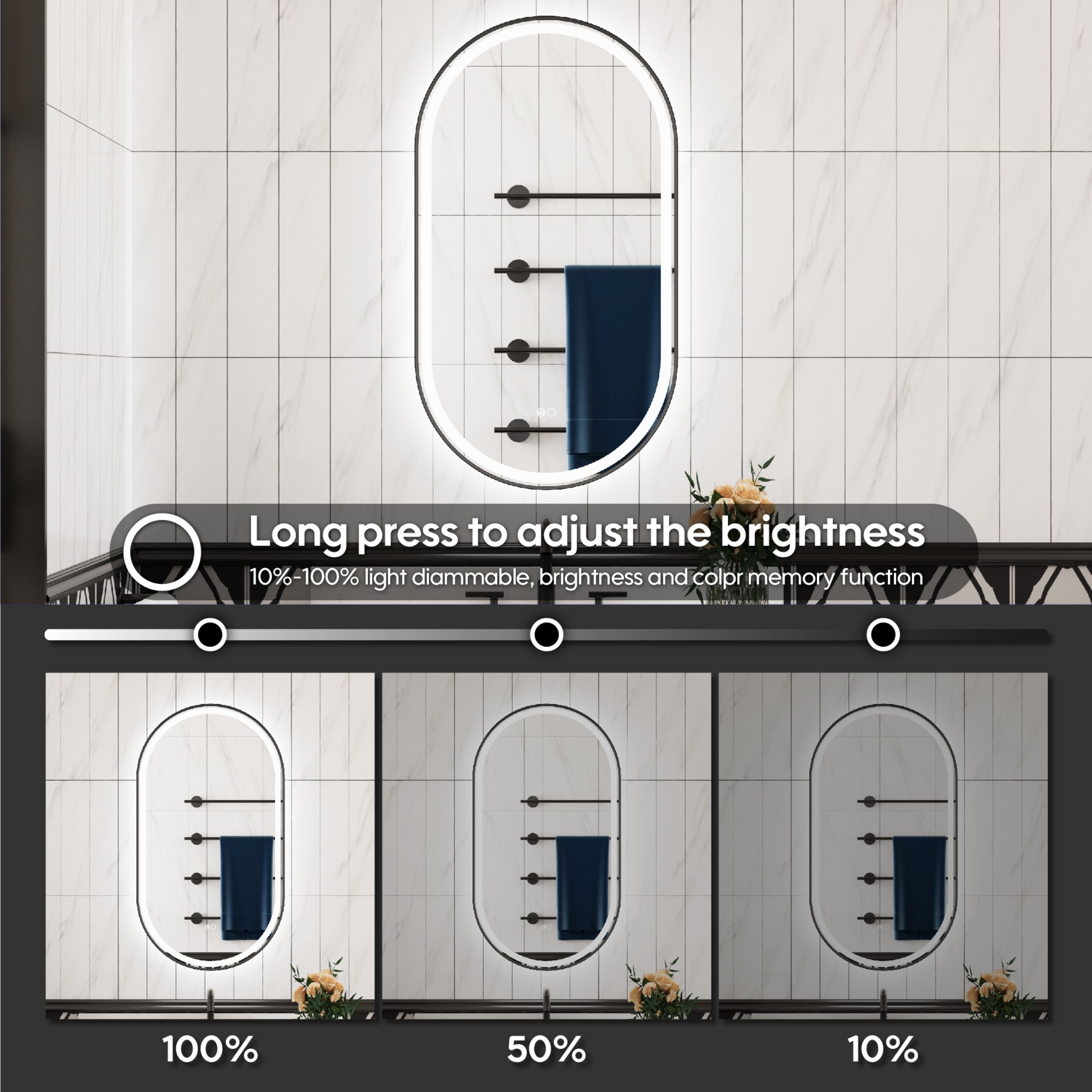WELLFOR W16EP2036MB Framed-Bath-Mirrors - View #7
