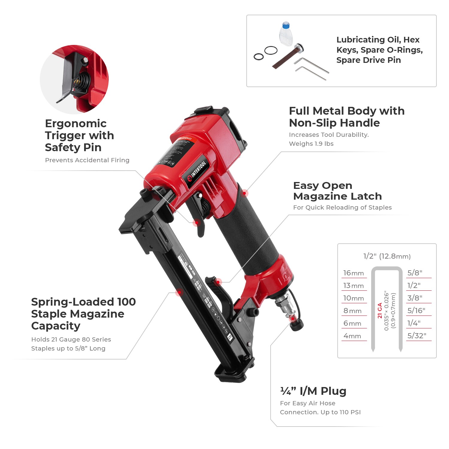 INTERTOOL PT08-1610 Pneumatic-Staplers - View #2