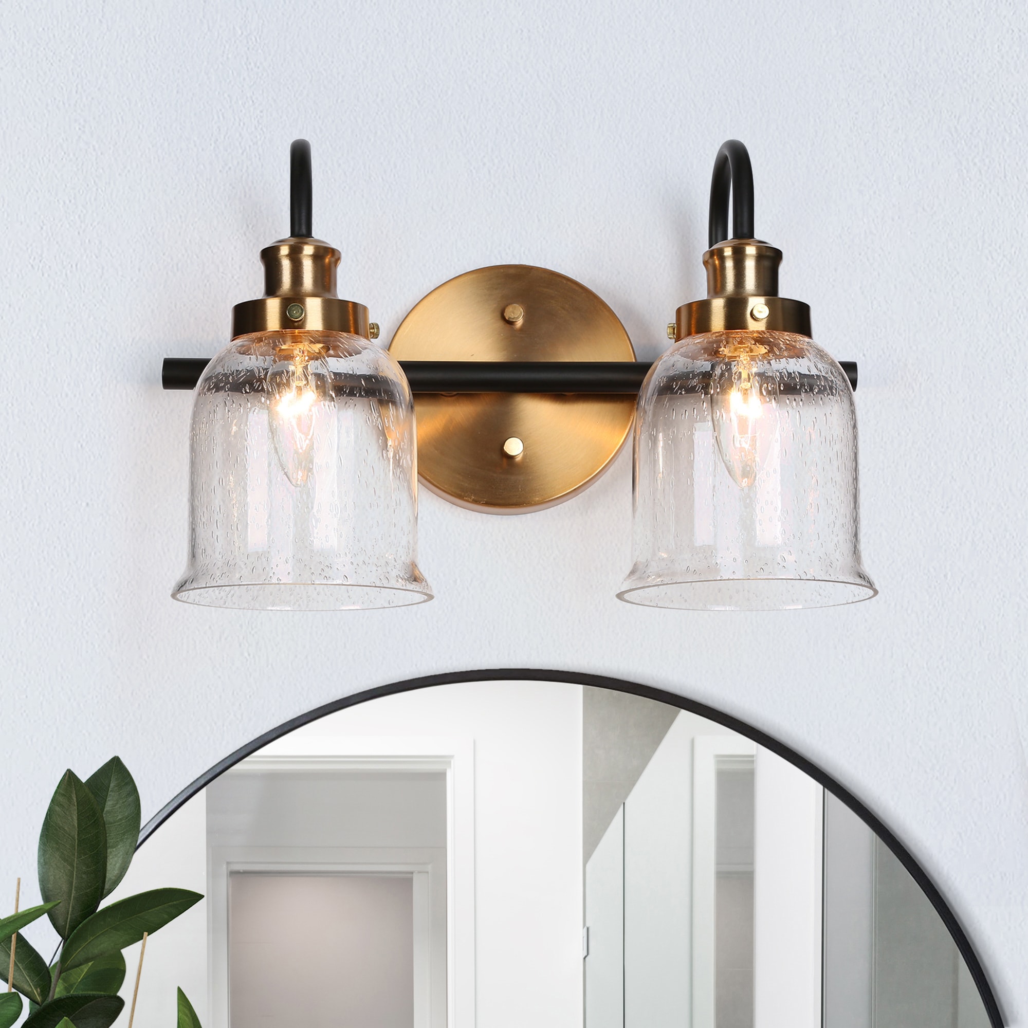 ZEVNI L3RVN3MAW4390SR7 Duka 13-in 2 -Light Matte Brass Transitional Vanity light