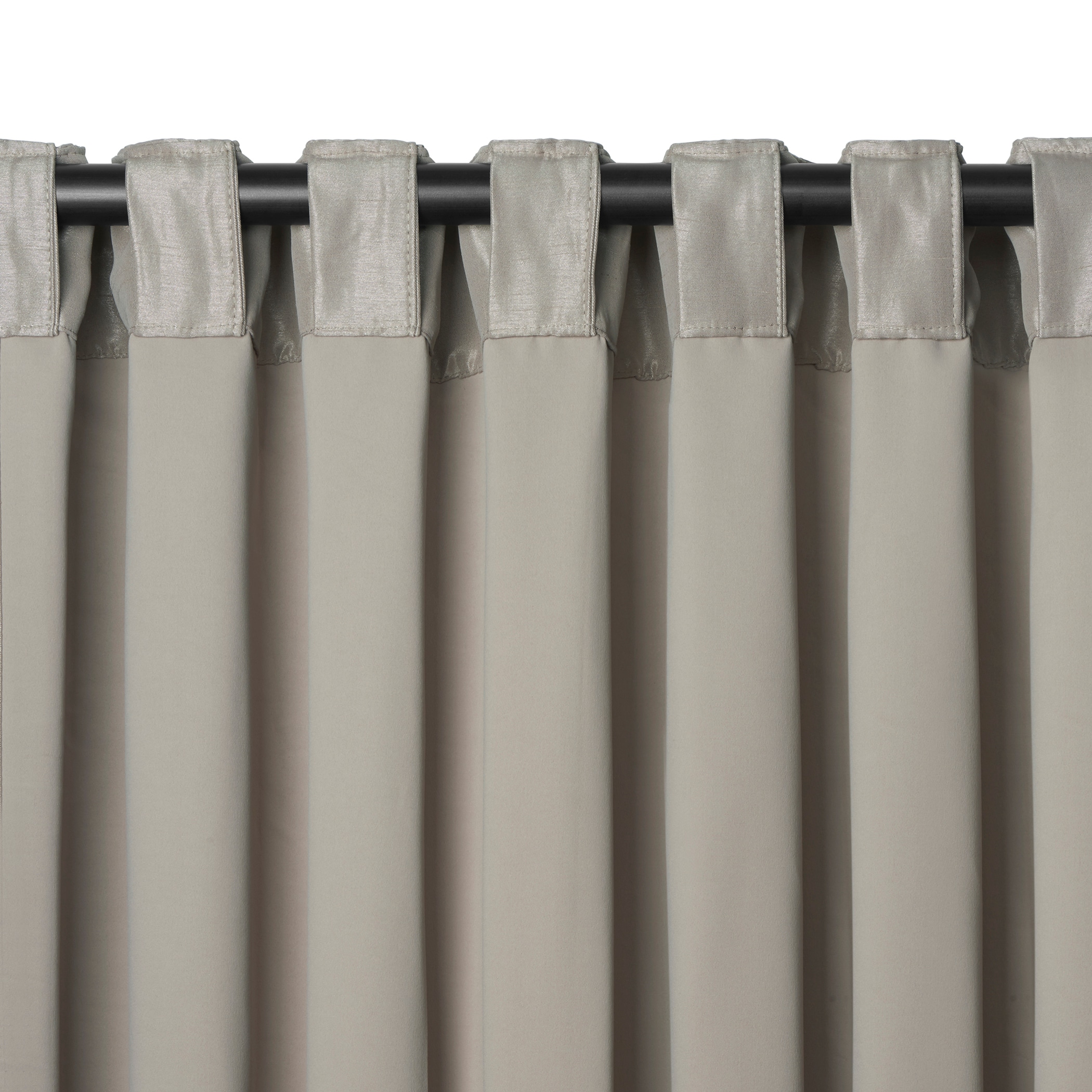 Silver Faux Silk Blackout Pleated Drape Panel