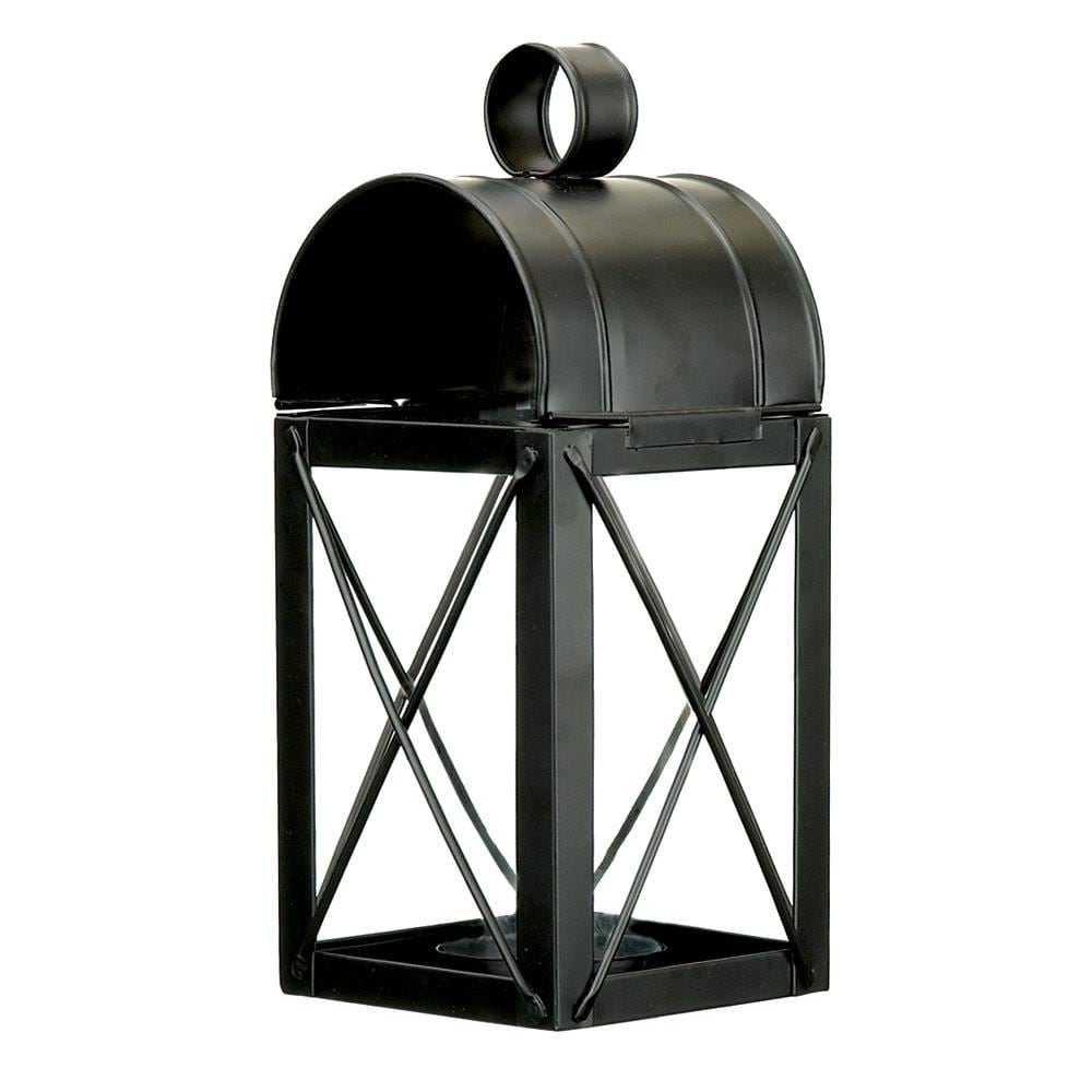 Minuteman International VHL-02 5.625-in x 11-in Black Powder Coat Glass Pillar candle Outdoor Decorative Lantern