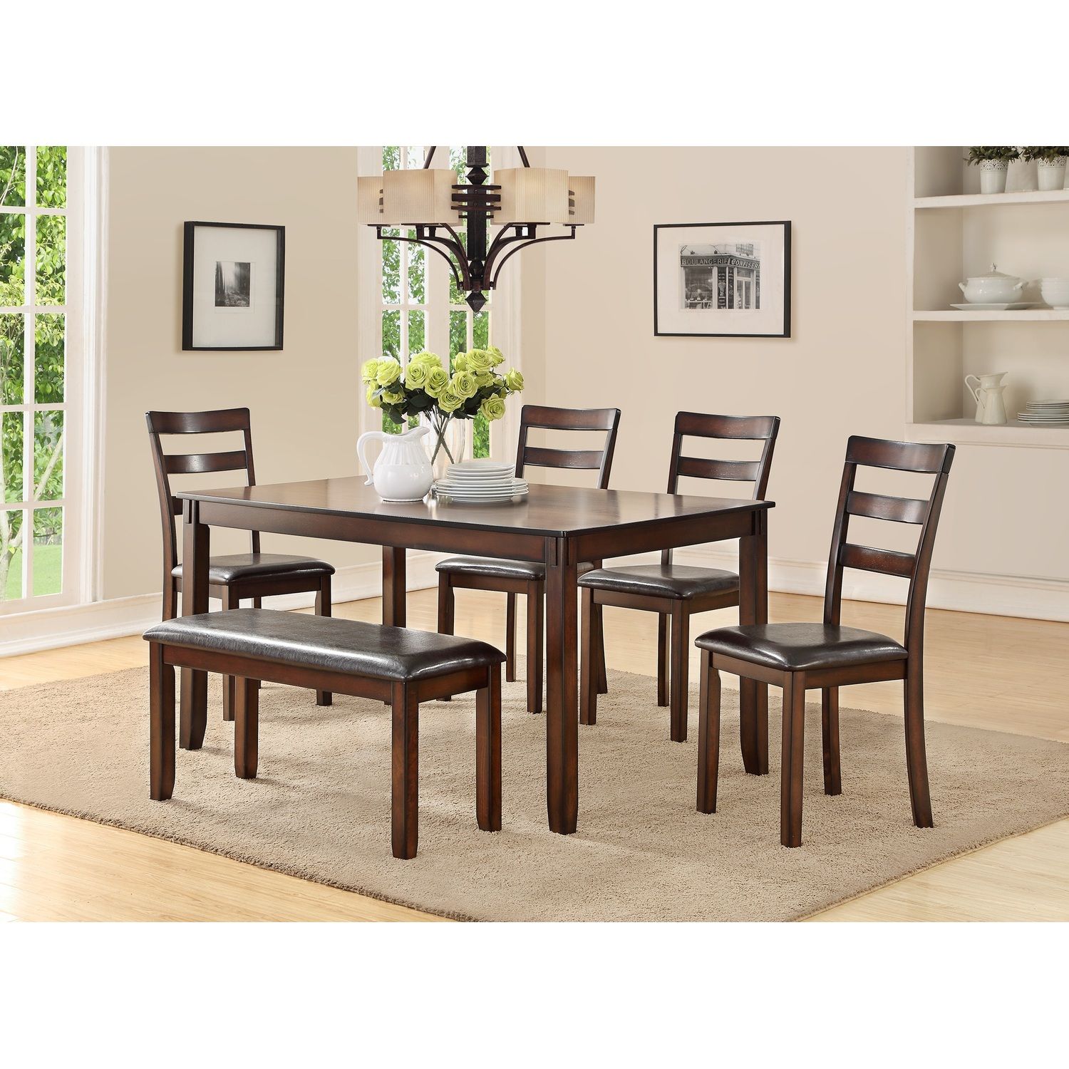 JASMODER HS00F2547-ID-AHD Espresso Contemporary/Modern Dining Room Set with Rectangular Table ( Seats 4 )