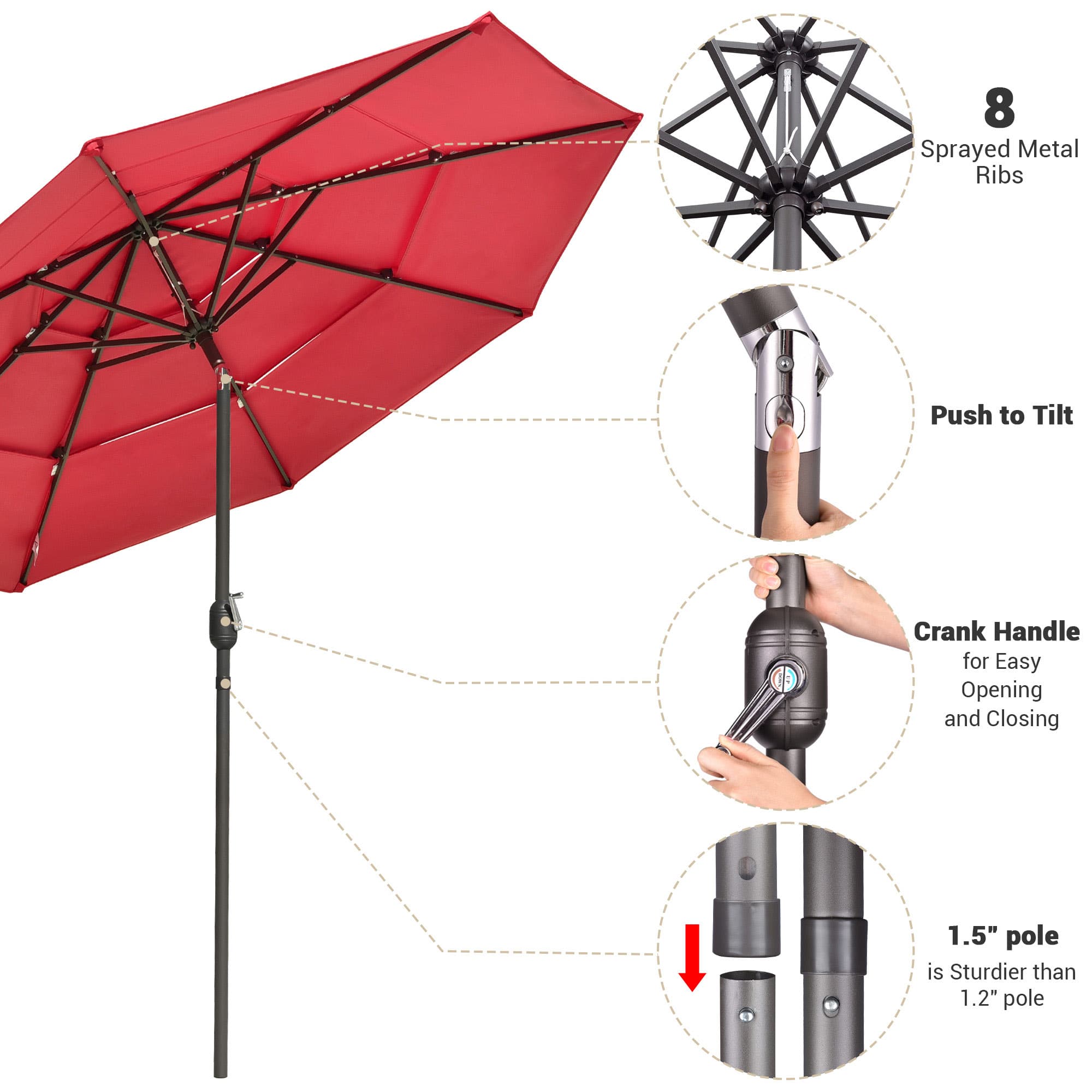 Yescom 07UMB039-3T10F-02-LO Umbrellas-2 - View #4