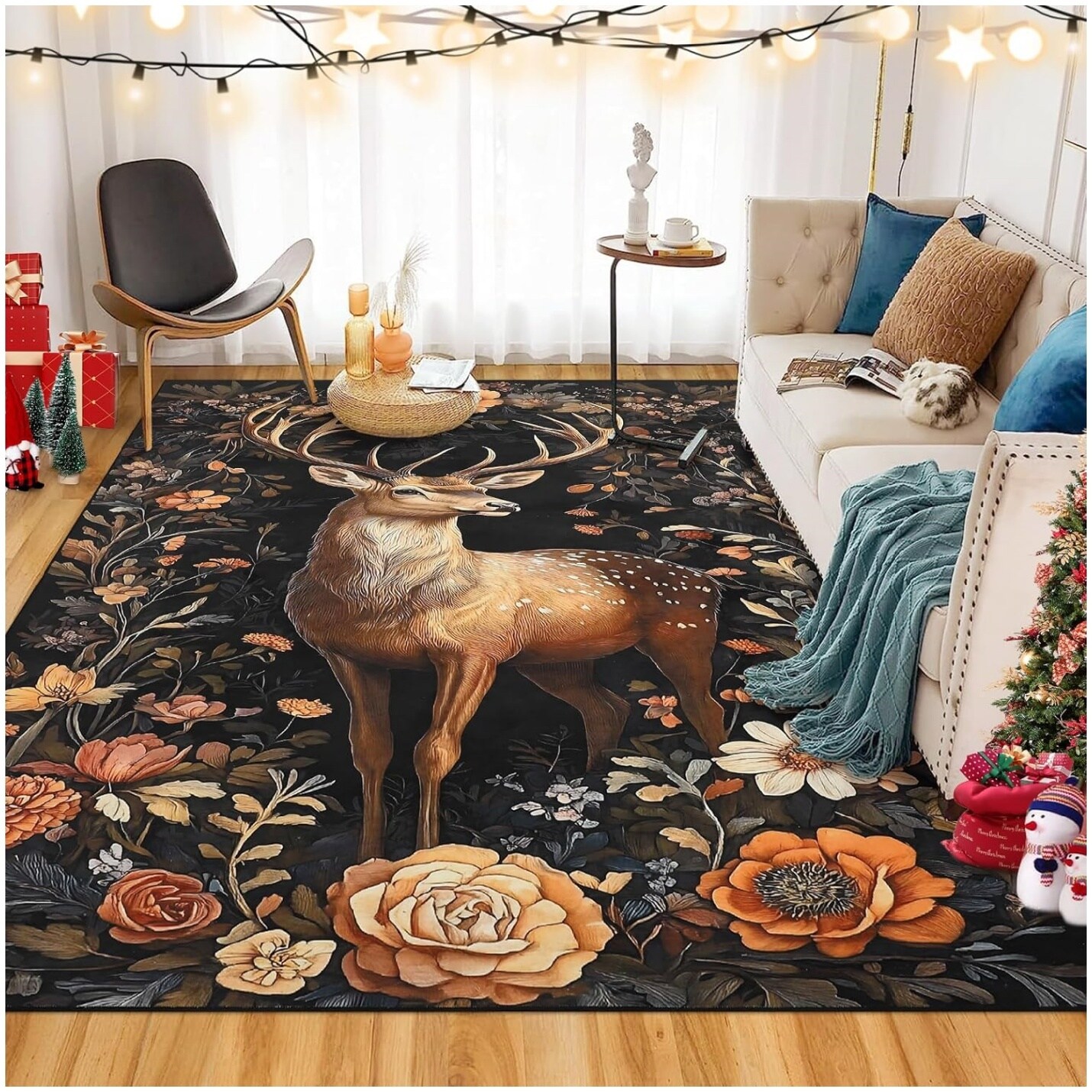 Garvee Christmas Rugs 6 In x9 In Washable Area Rug for Bedroom Soft