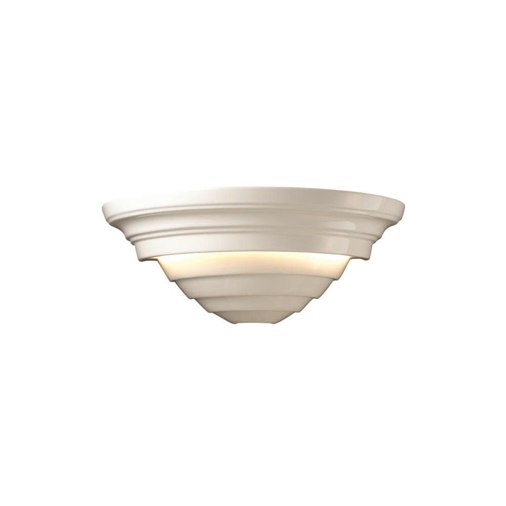 Justice Design Group CER-1555-WHT Ambiance 16-in W 2 -Light White Transitional Wall Sconce