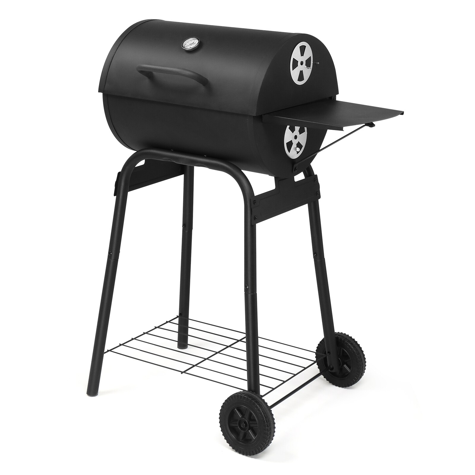 Winado LO1G57000750 Charcoal Grill 33.8-in W Black Barrel Charcoal Grill