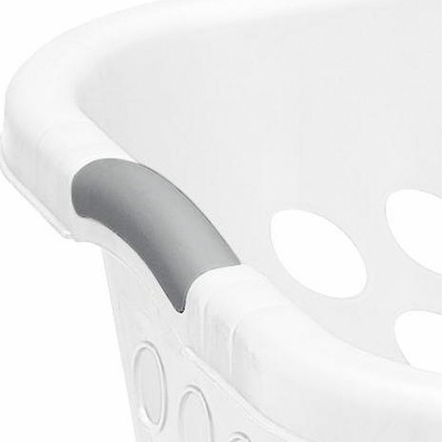 White Square Plastic Laundry Basket with Ventilation Holes