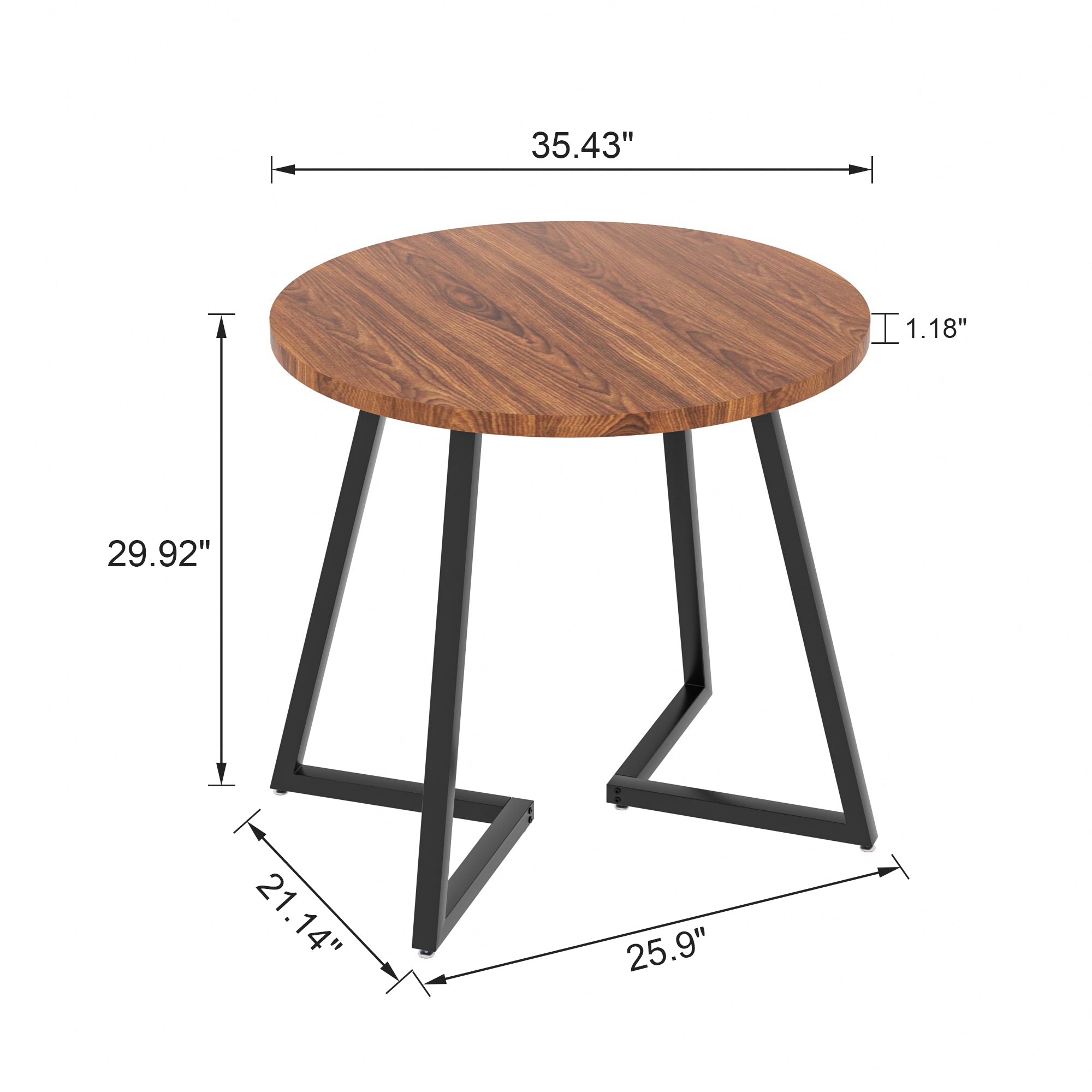 Vecelo LOE-MX-TBL11-90-WAL Dining-Tables - View #3