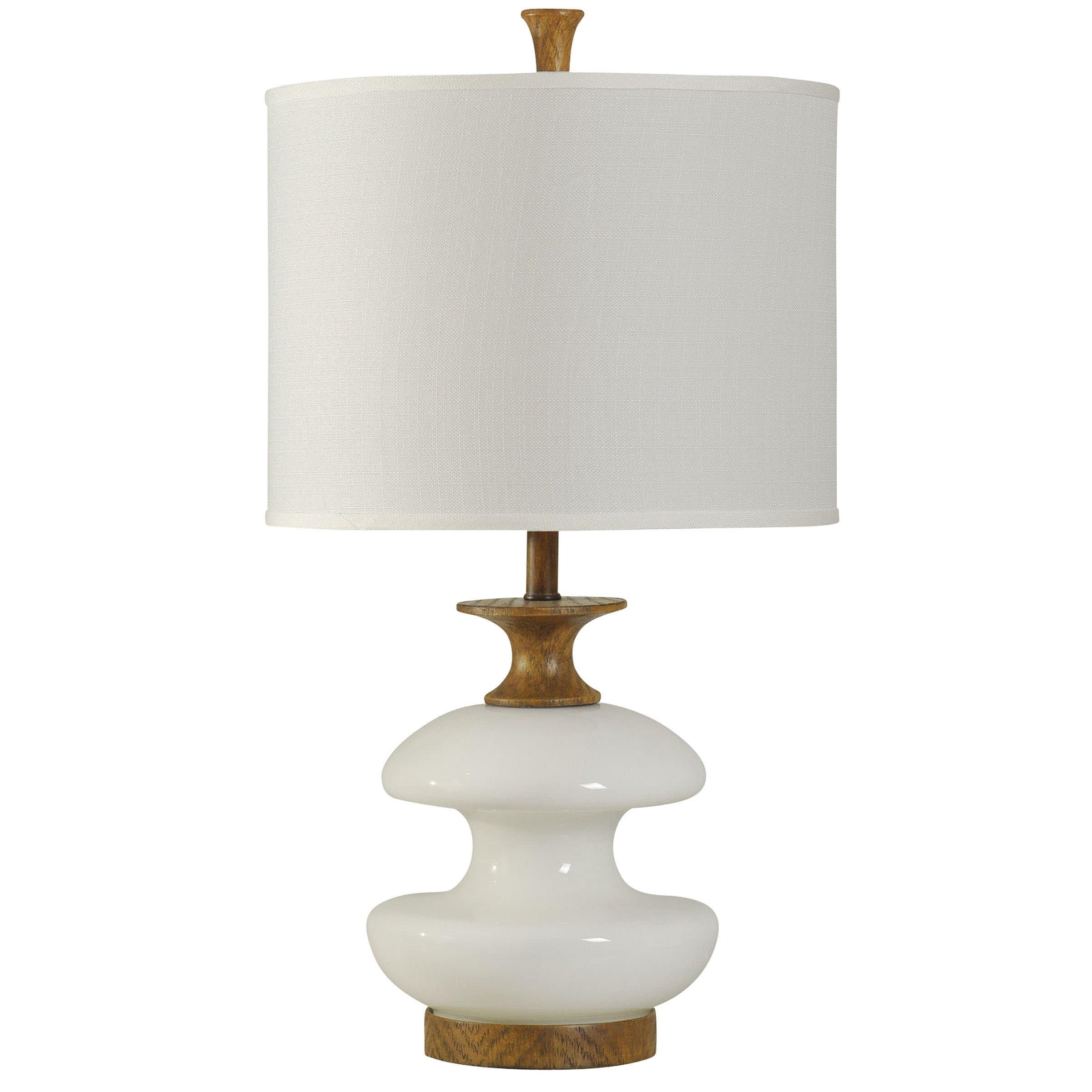StyleCraft Home Collection L29566GWDS White, Brown 3-way Table Lamp with Linen Shade