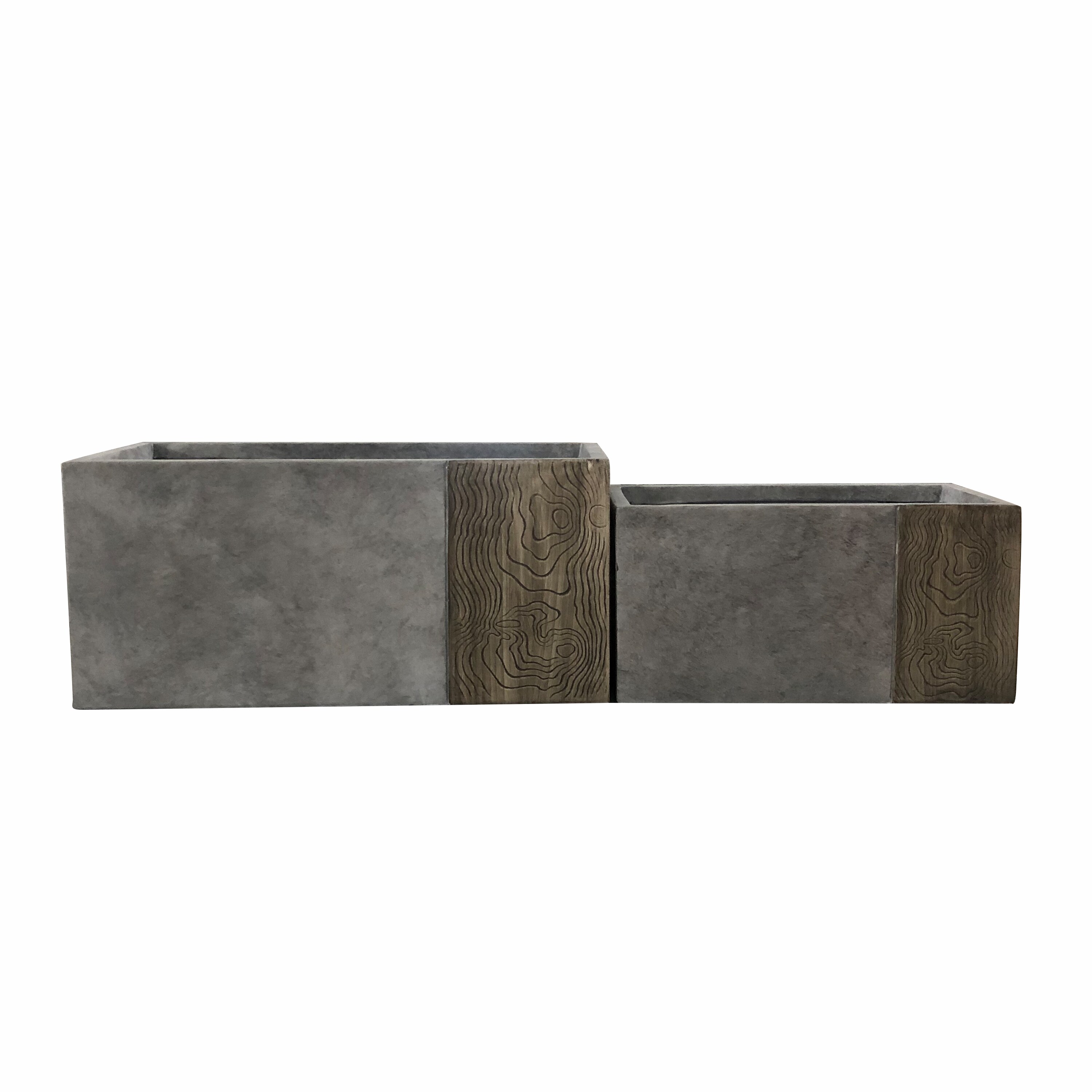 KANTE RF0219AB-C81051 Rectangle 15-in W x 15-in H Gray Concrete Contemporary/Modern Indoor/Outdoor Planter