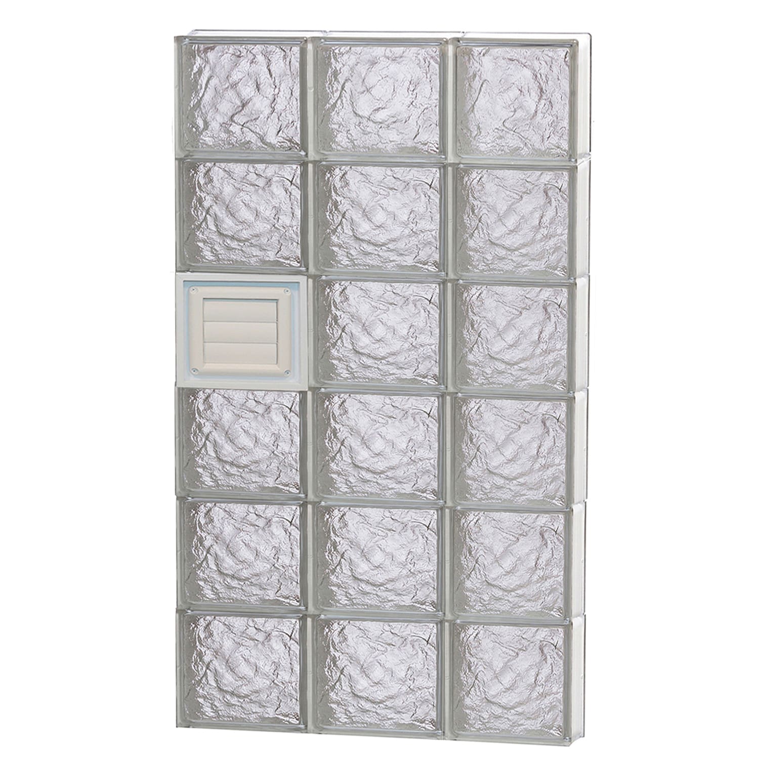 REDI2SET D2448IS Ice Glass 23-1/4-in x 46-1/2-in Frameless Replacement Dryer vent Glass Block Window
