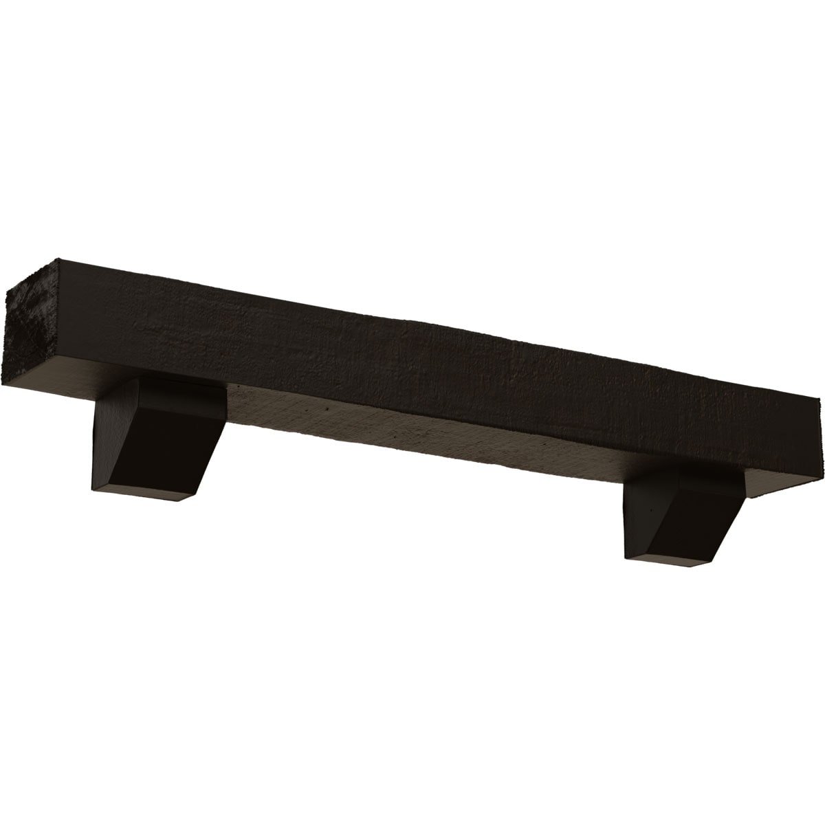 Ekena Millwork MANURC04X06X60ASNS 60-in W x 4-in H x 6-in D Ash (Natural) Hollow Urethane Rustic Fireplace Mantel