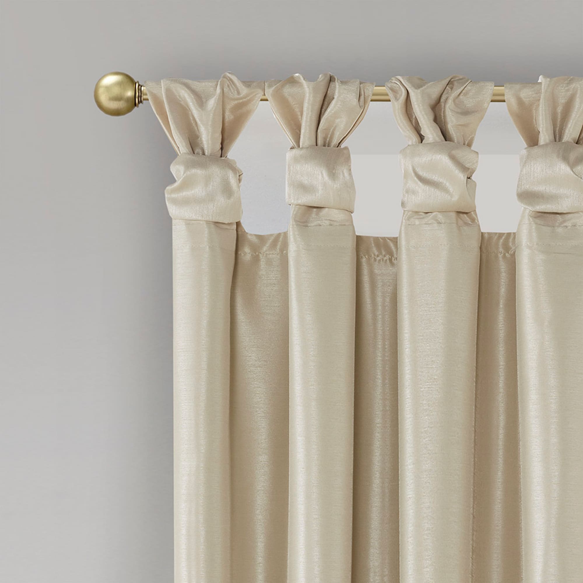 Champagne Faux Silk Blackout Tab Top Window Panel