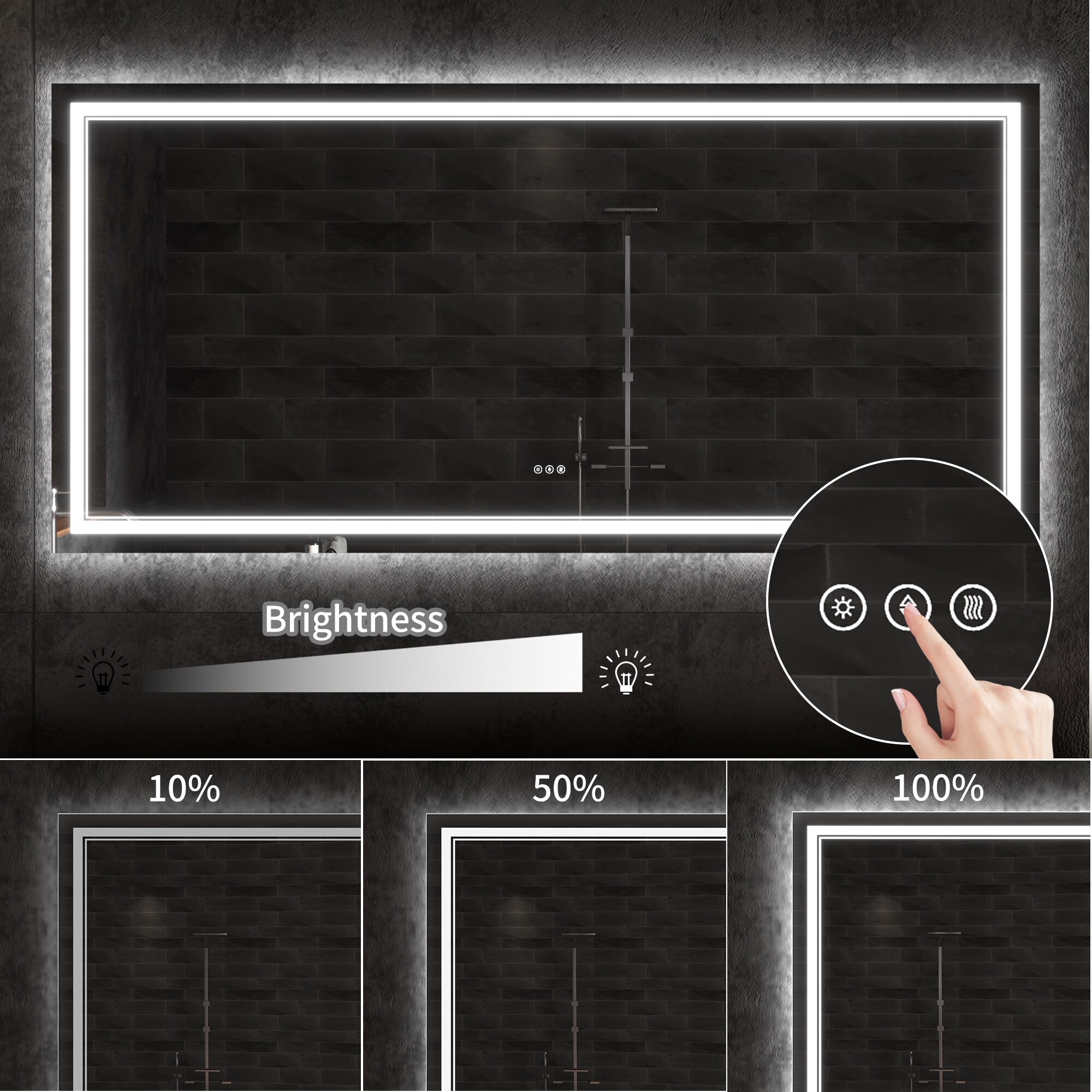 ExBrite HYBM3648FLW Framed-Bath-Mirrors - View #7
