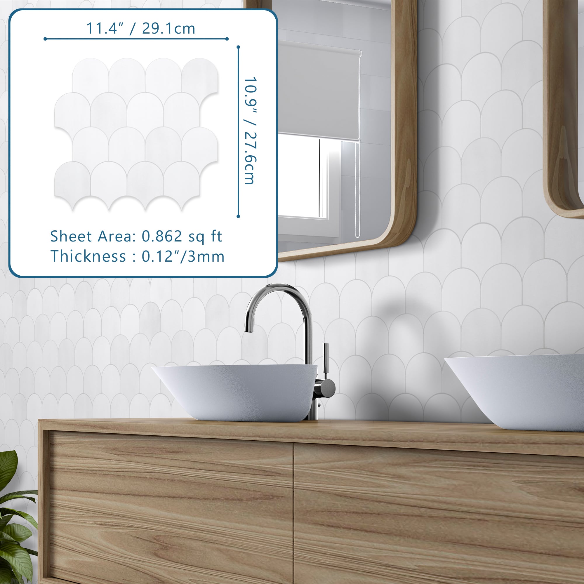 SUNWINGS LSDS001-WHI-50 Ceramic-Tile - View #7