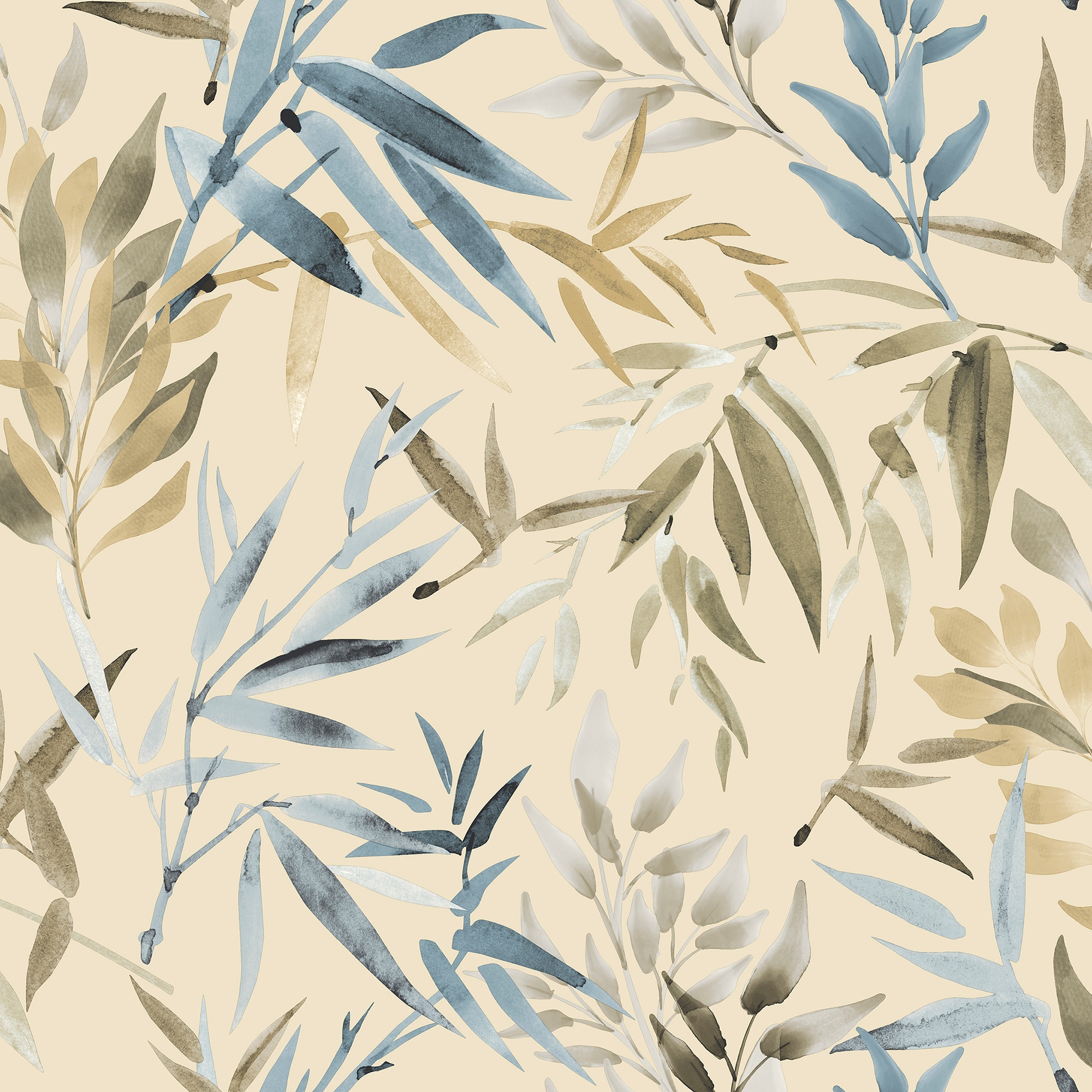 Painted Canopy Blue Wallpaper