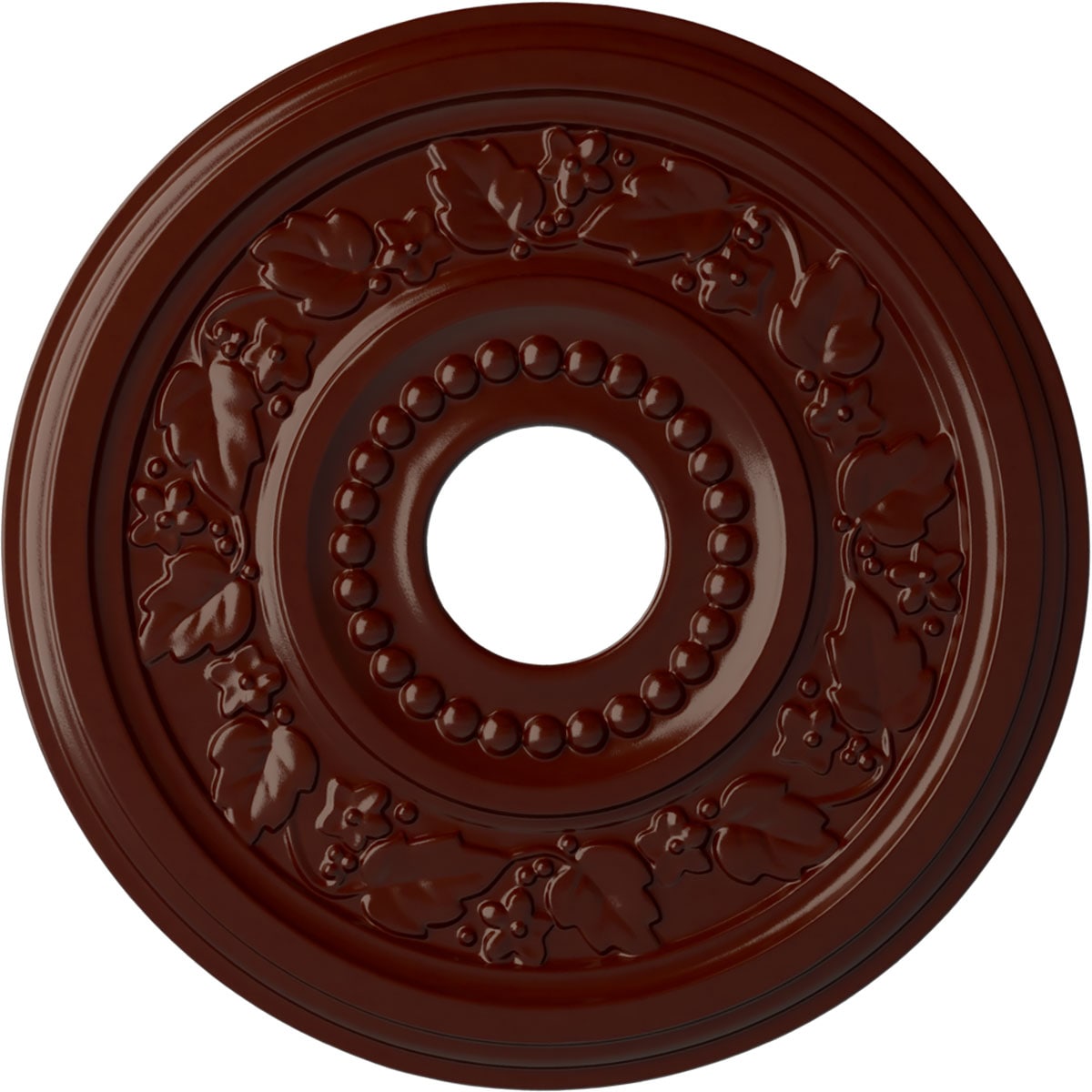 Ekena Millwork CM16GNBMF Genevieve 16.125-in W x 16.125-in L Painted Brushed Mahogany Polyurethane Whole Ceiling Medallion