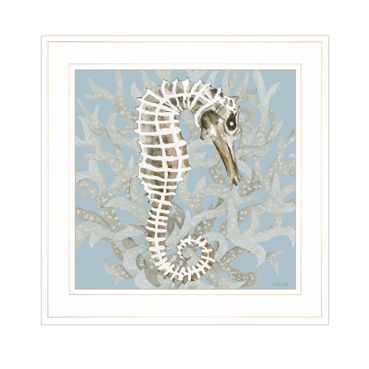 Trendy Decor 4U  CIN2291226G Coral Seahorse I Wall Art By Cindy Jacobs  Coastal Animal 15 H x 15 W